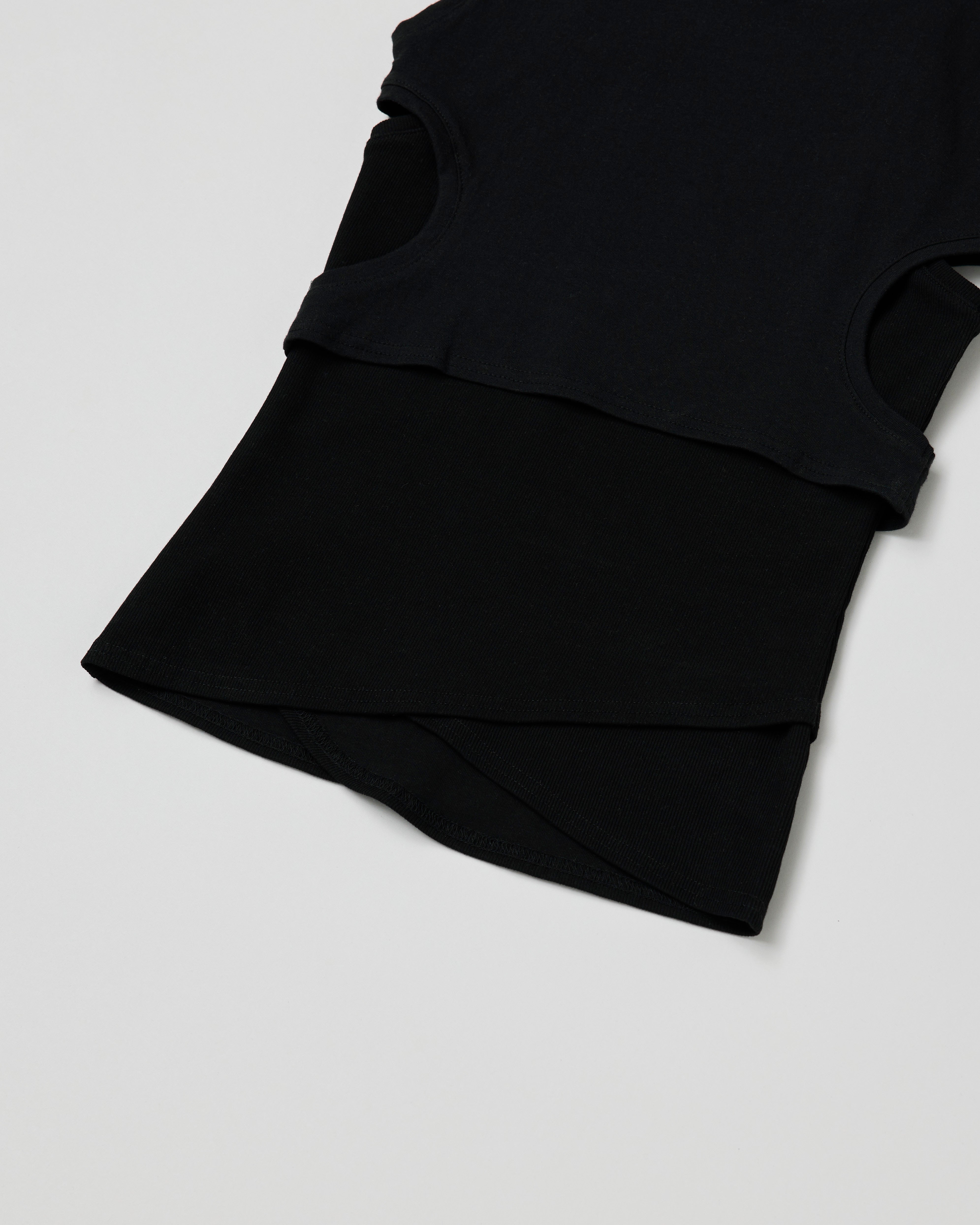 Cutting layered tank top (black)