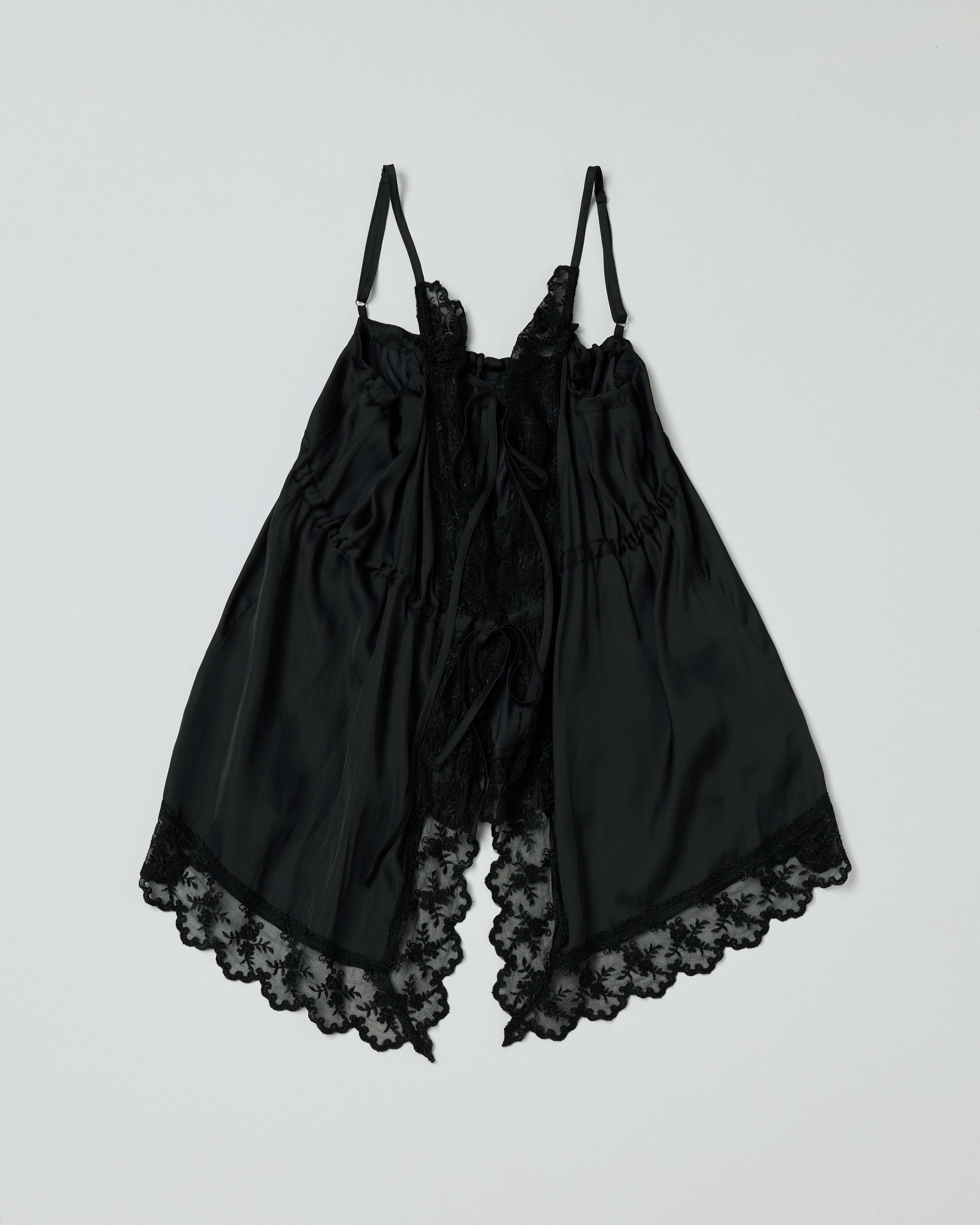 Satin camisole gown (black)