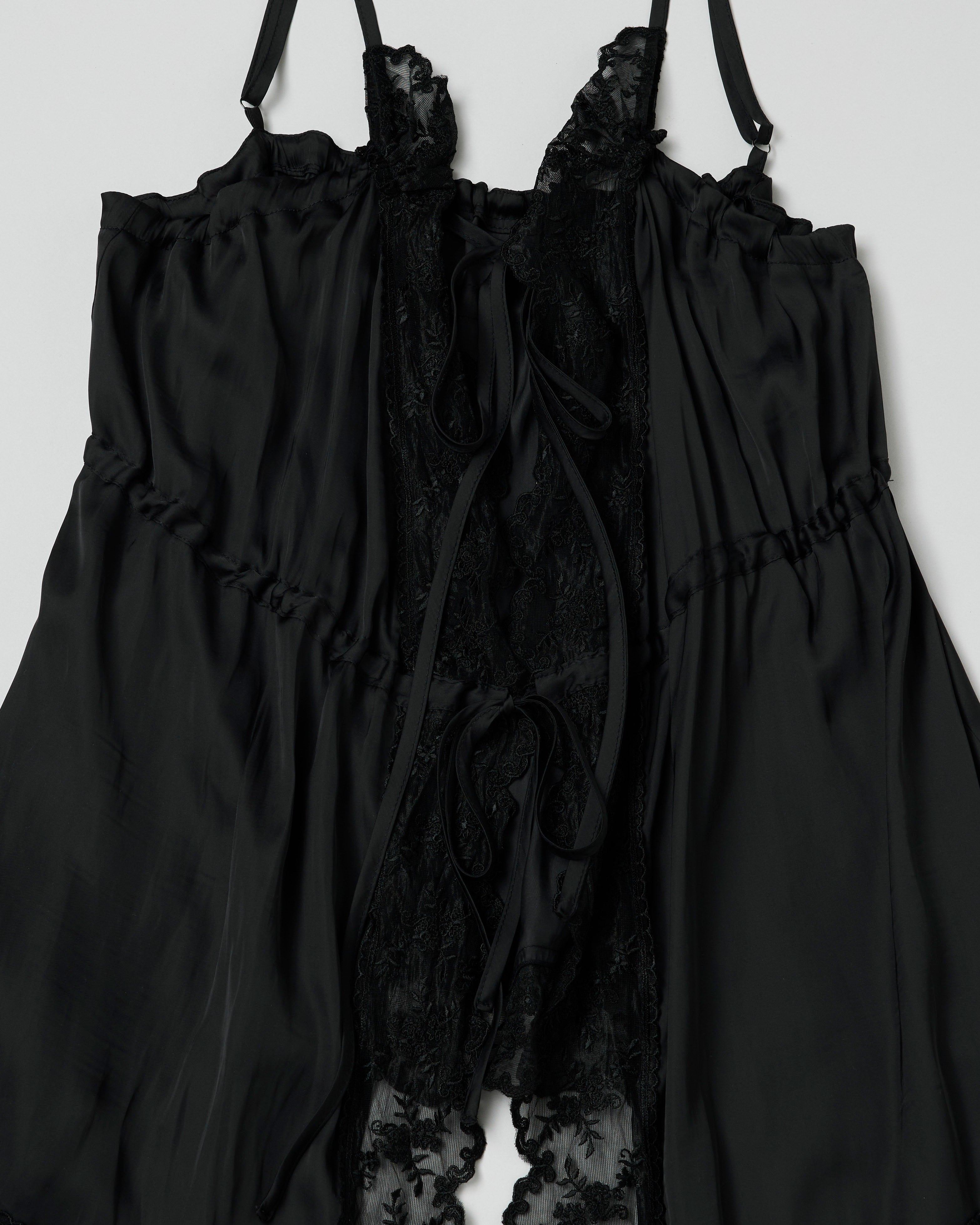 Satin camisole gown (black)