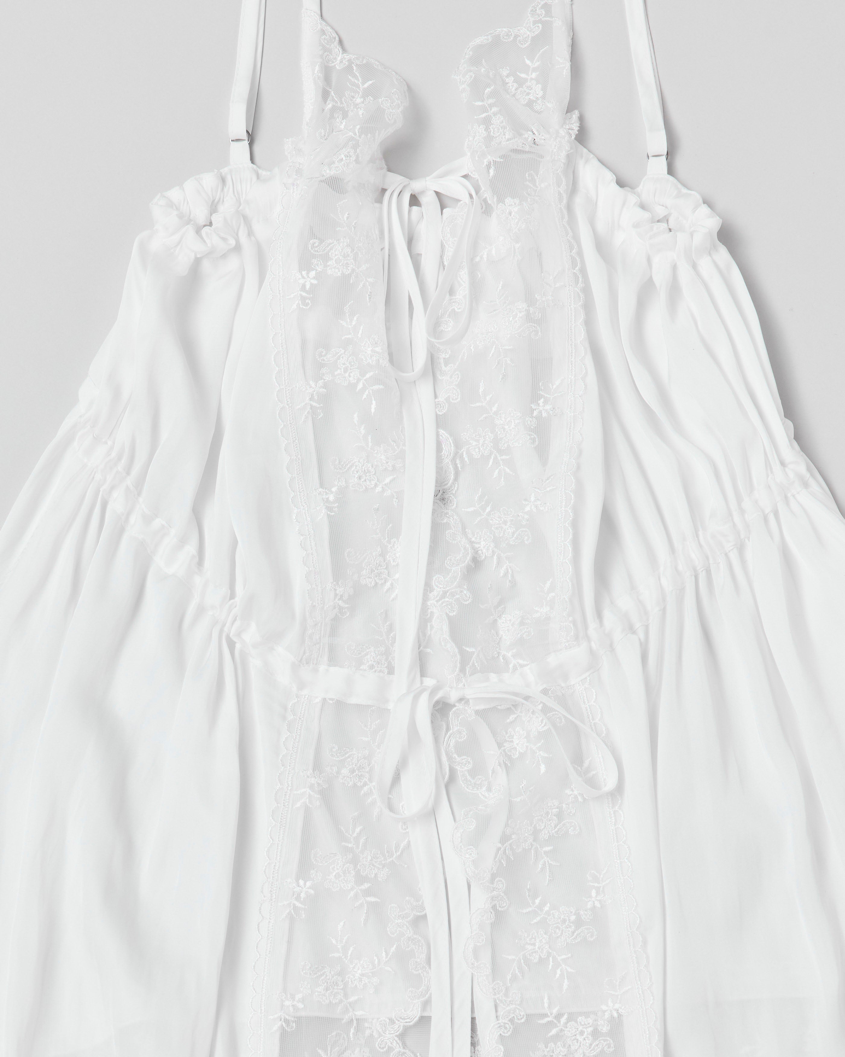 Satin camisole gown (white)