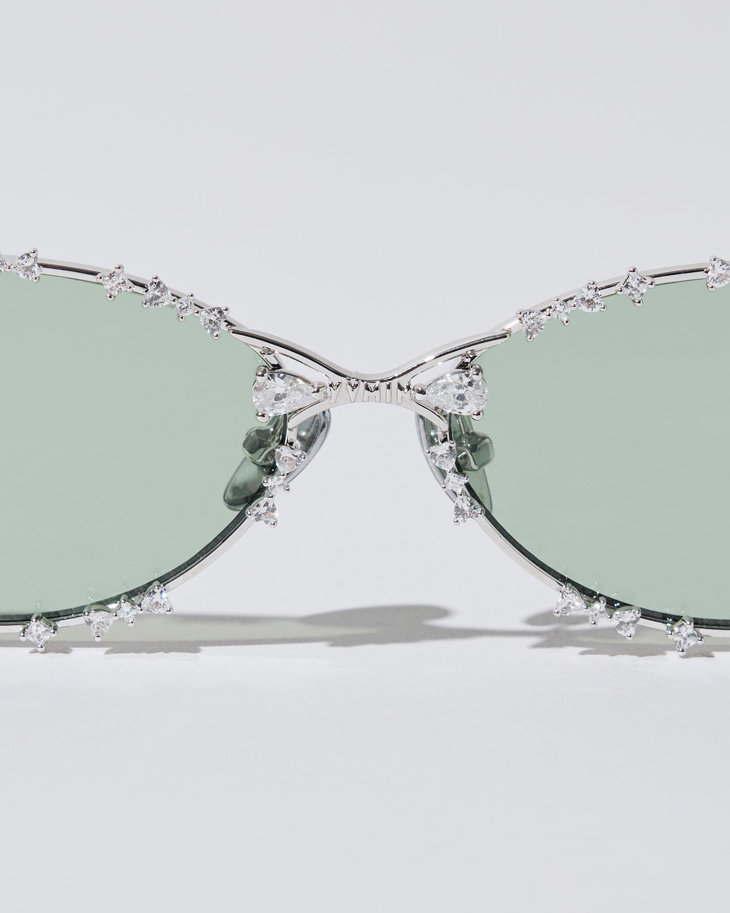 Gemstone studded metal trame sunglassas