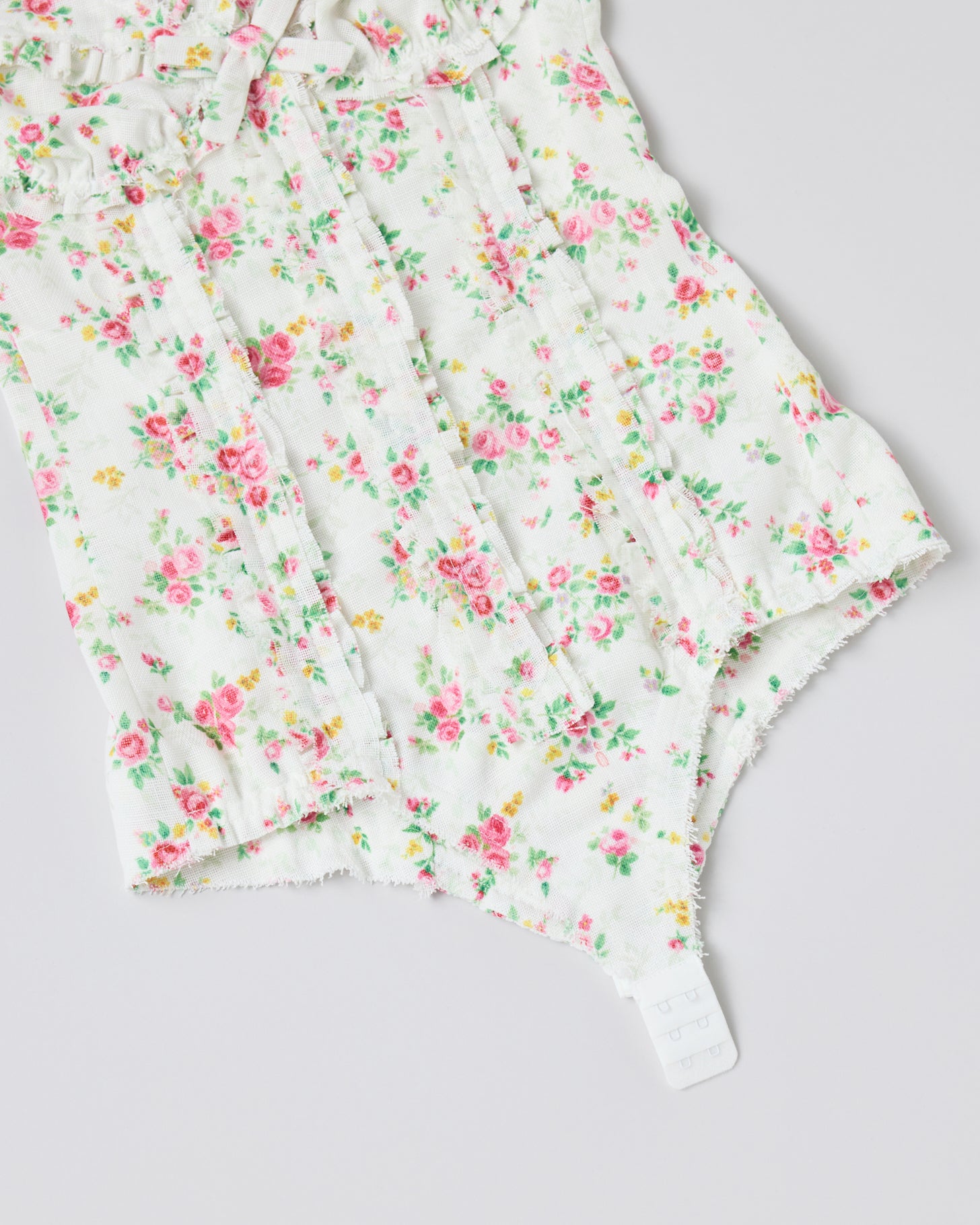 Ruched Bustier Cami Top(White print)