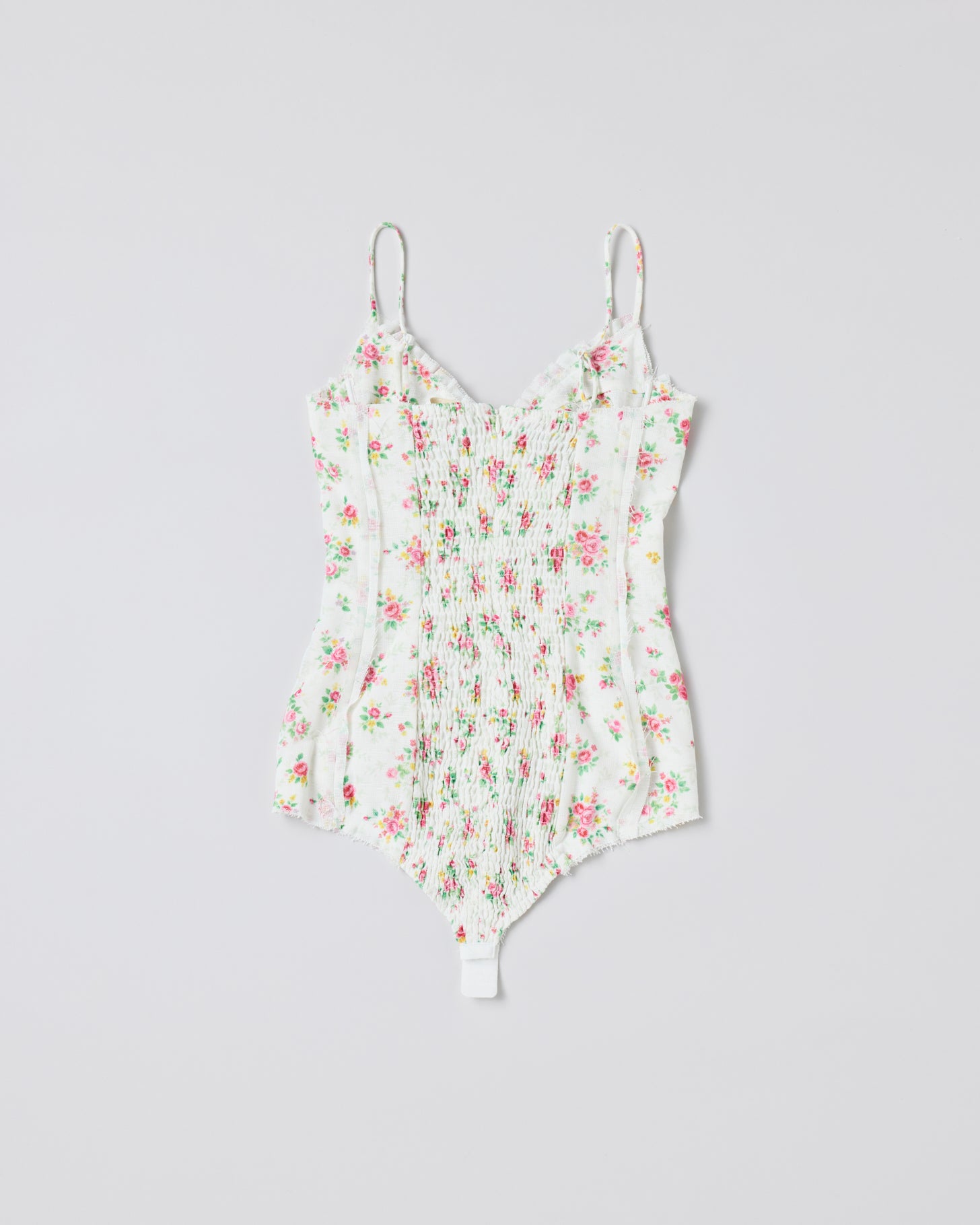 Ruched Bustier Cami Top(White print)