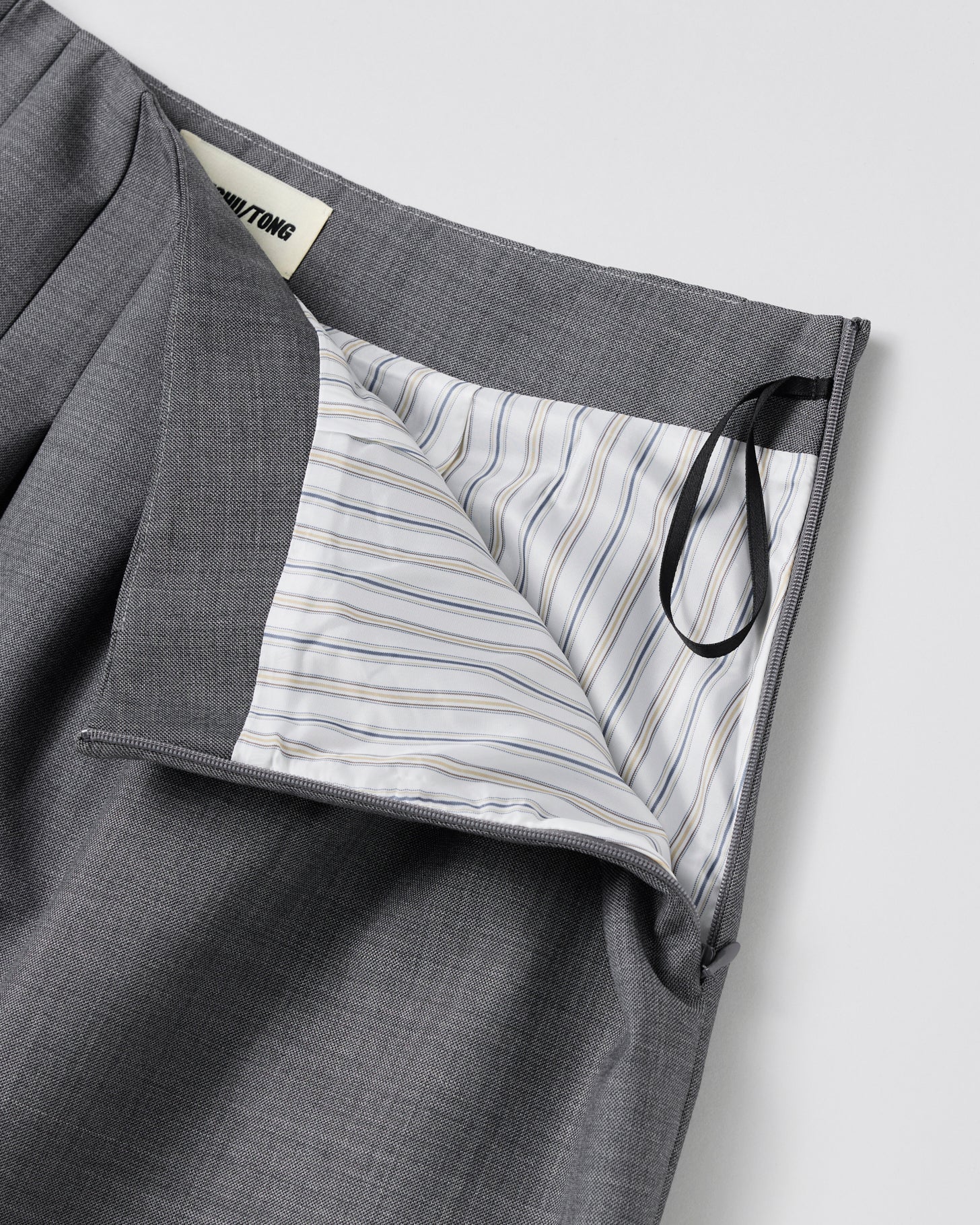 Low-Waist Pleated Skirt(Gray)
