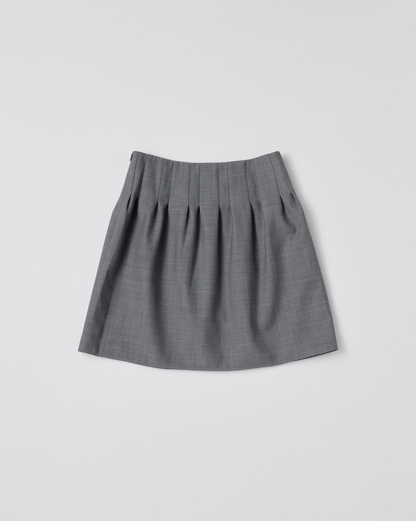 Low-Waist Pleated Skirt(Gray)