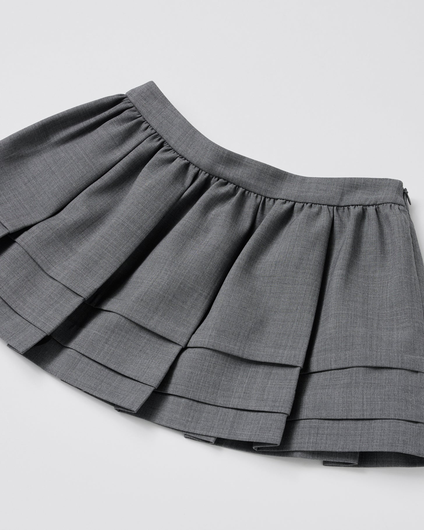 Tuck Detail Pleated Skirt(Gray)
