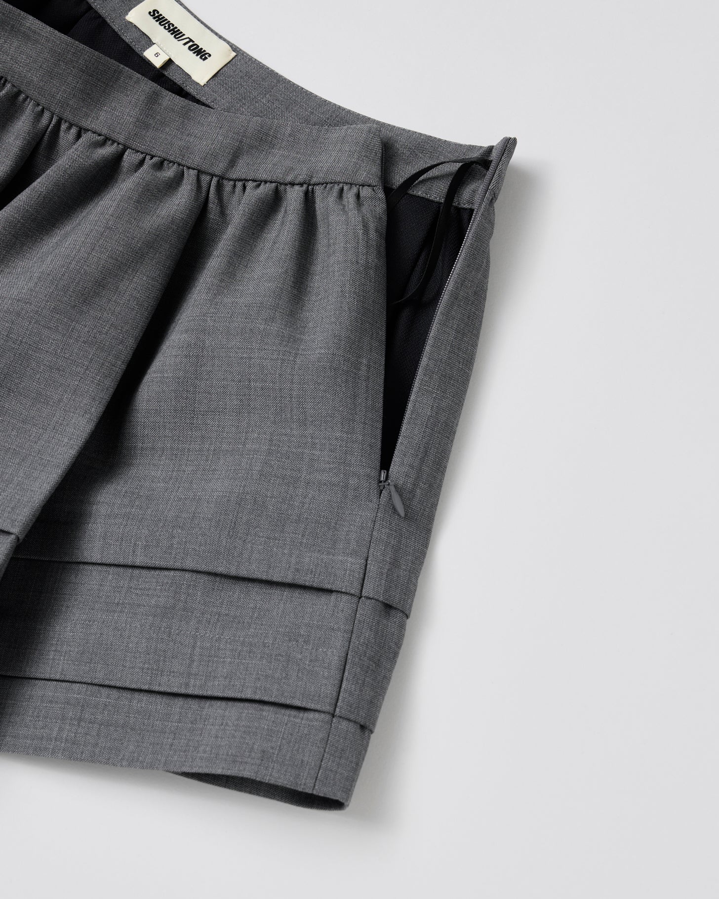 Tuck Detail Pleated Skirt(Gray)