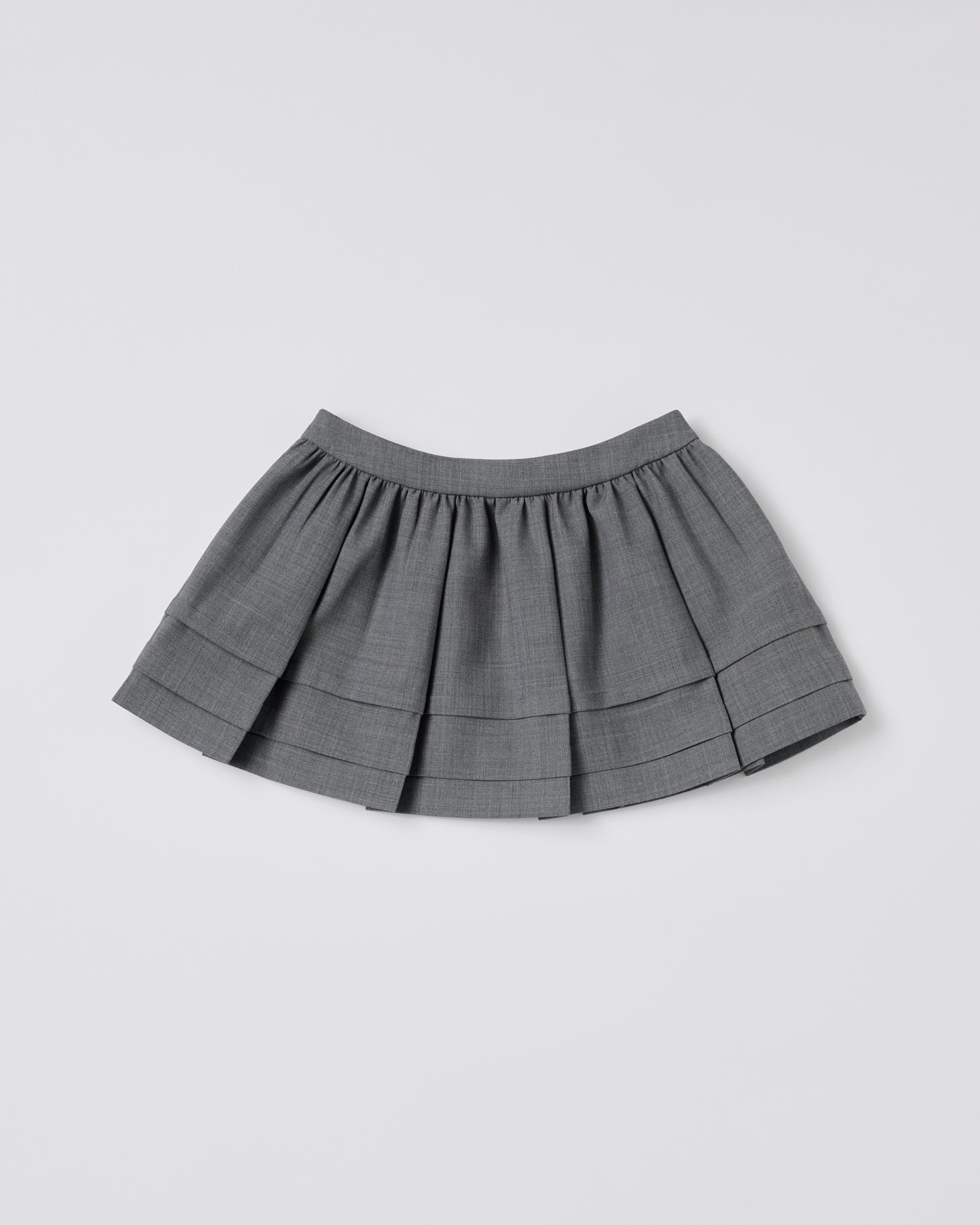 Tuck Detail Pleated Skirt(Gray)