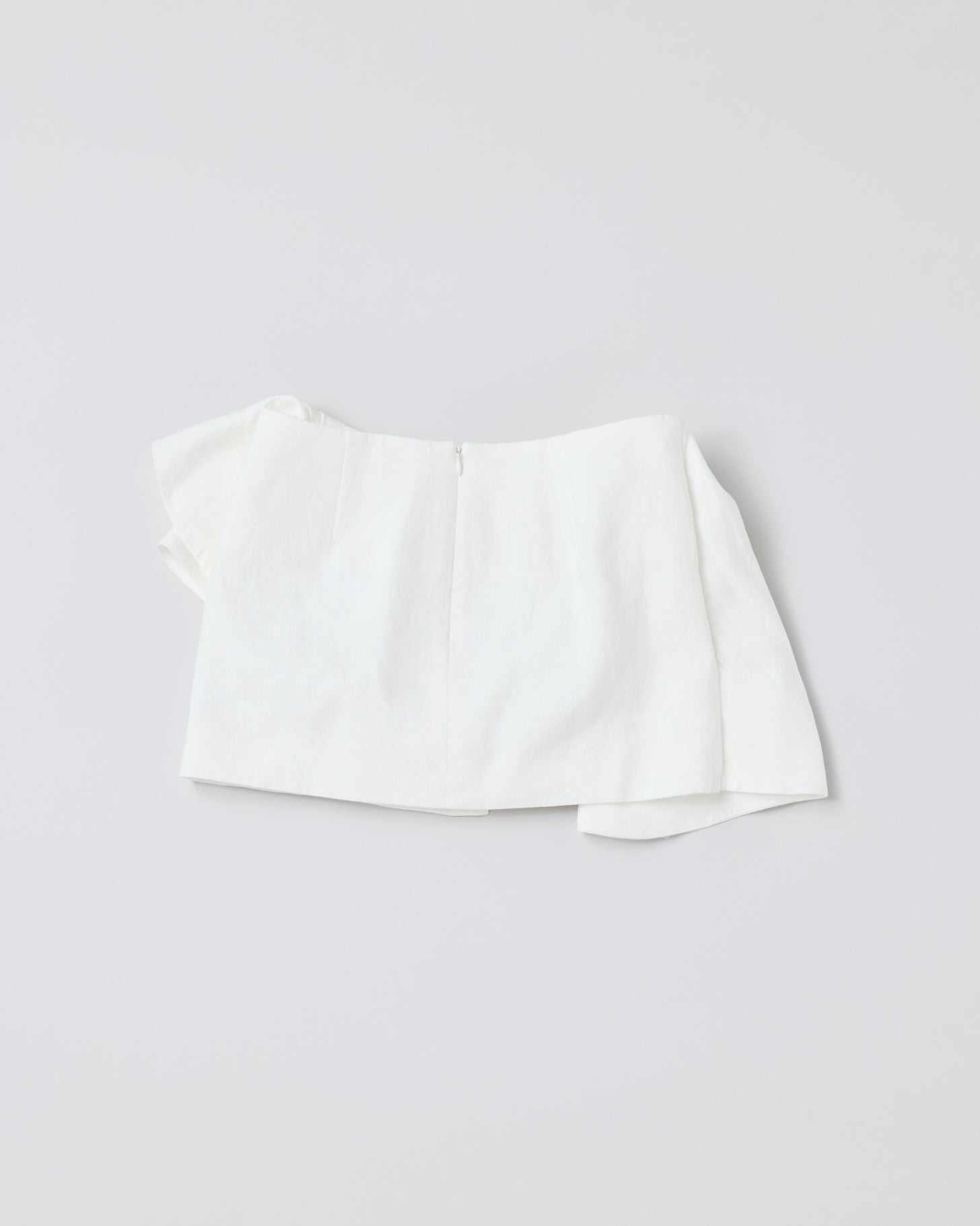 Asymmetrical Bow & Ruffle Skirt(White)