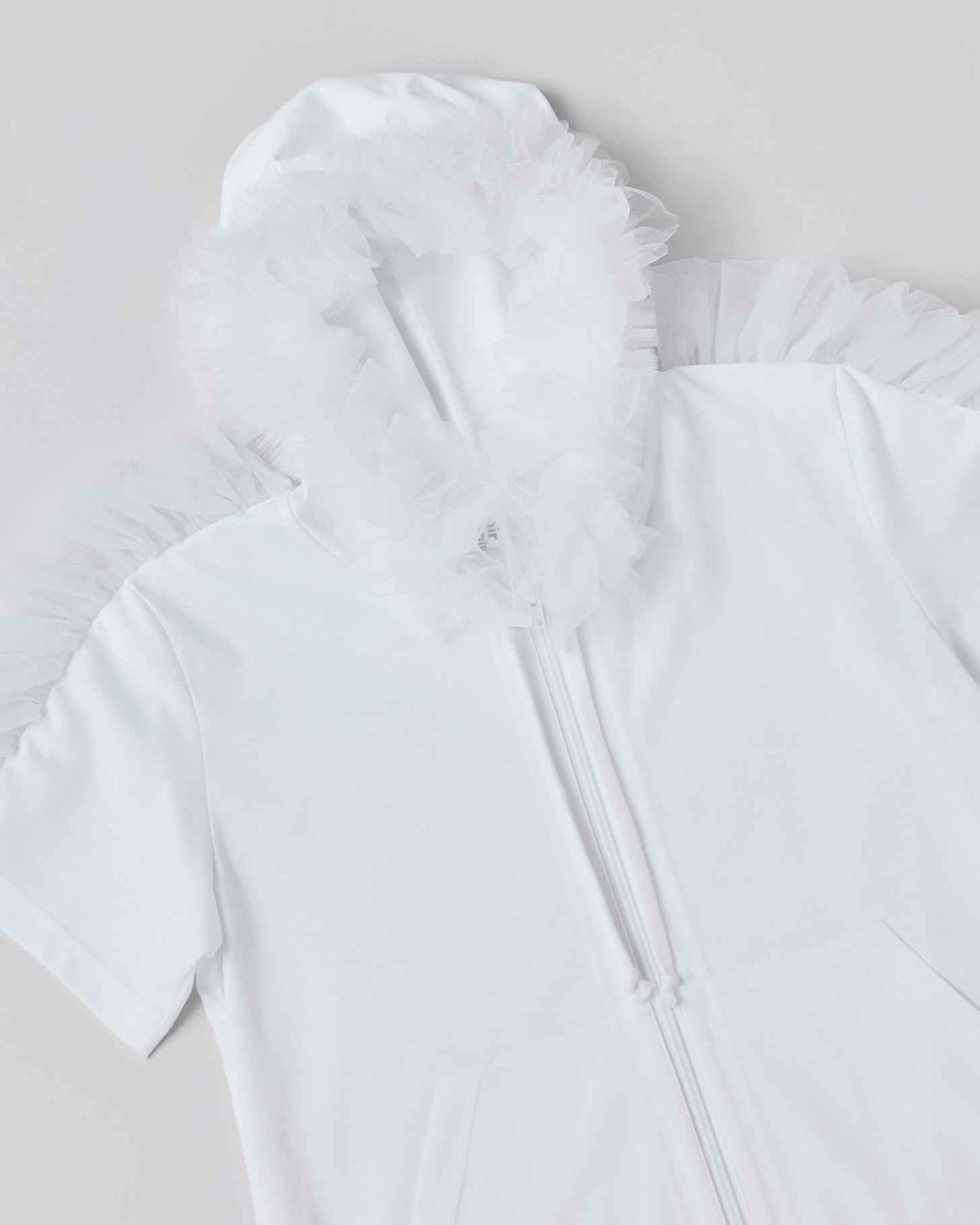 Frill Zip Top(White)