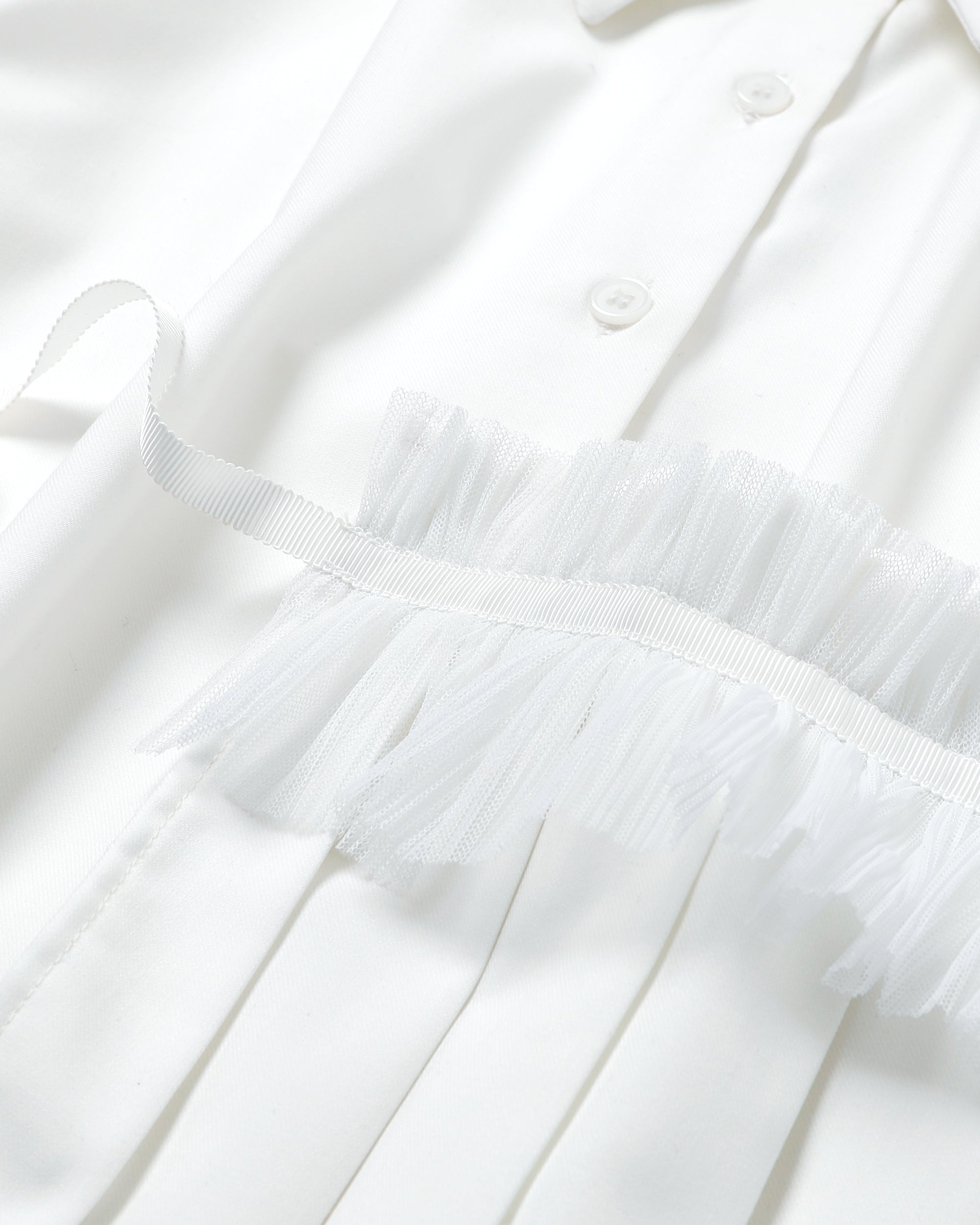 Asymmetry pleats shirt (white)