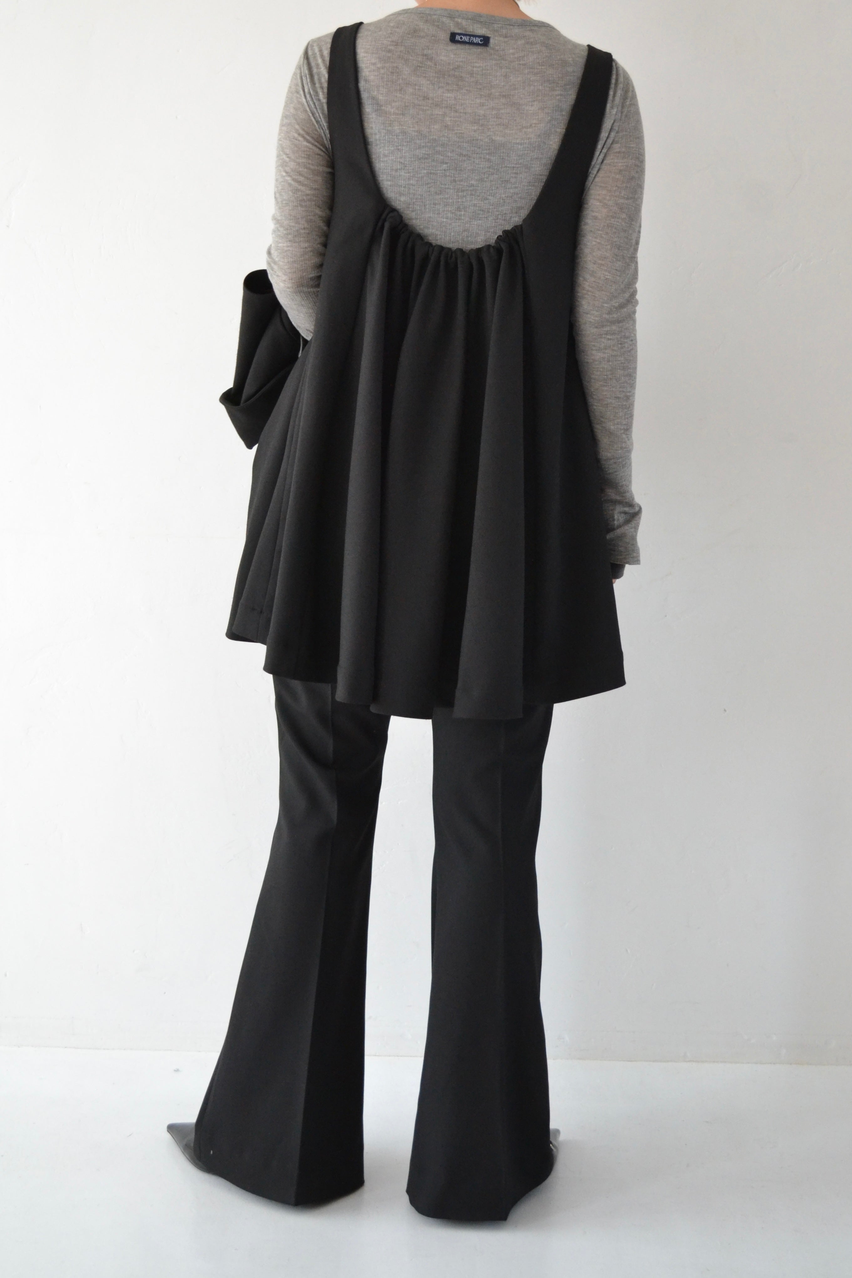 UNI flare mini dress (black)