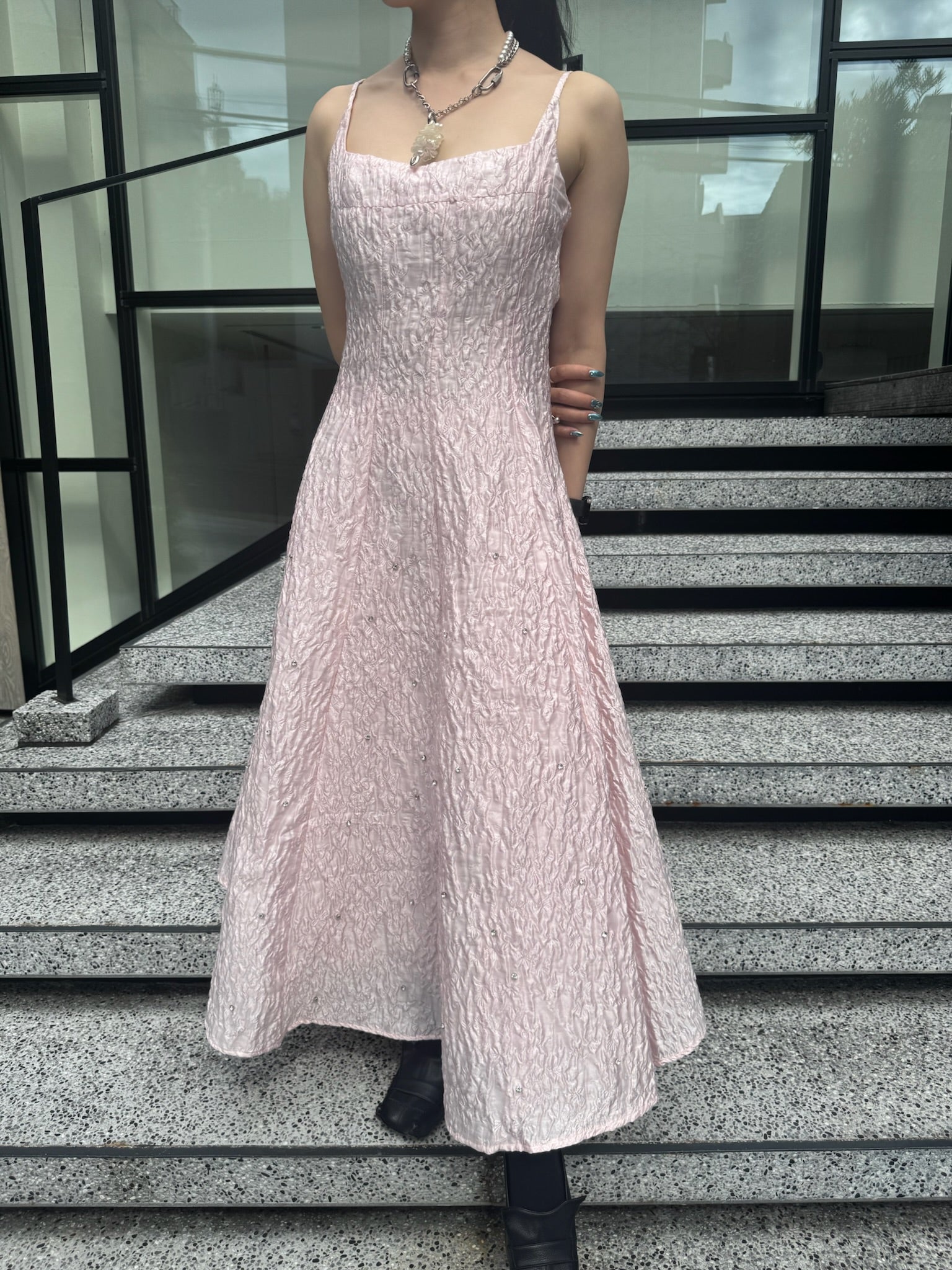 BALLERINA EMBELLISHED MIDI DRESS