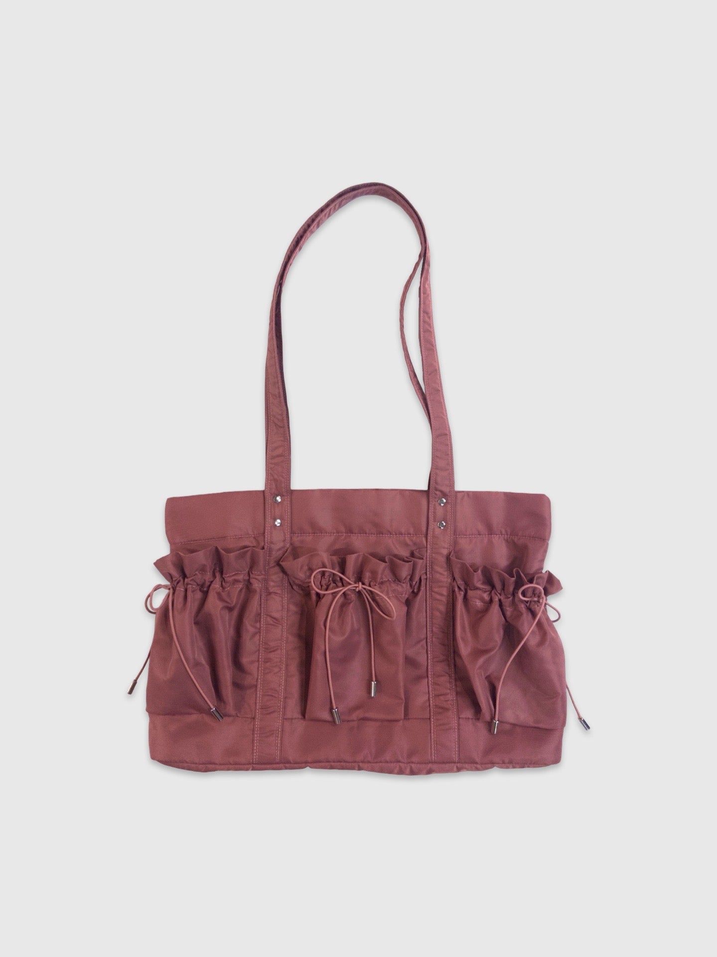 Drawstring pocket puffer bag (rose)
