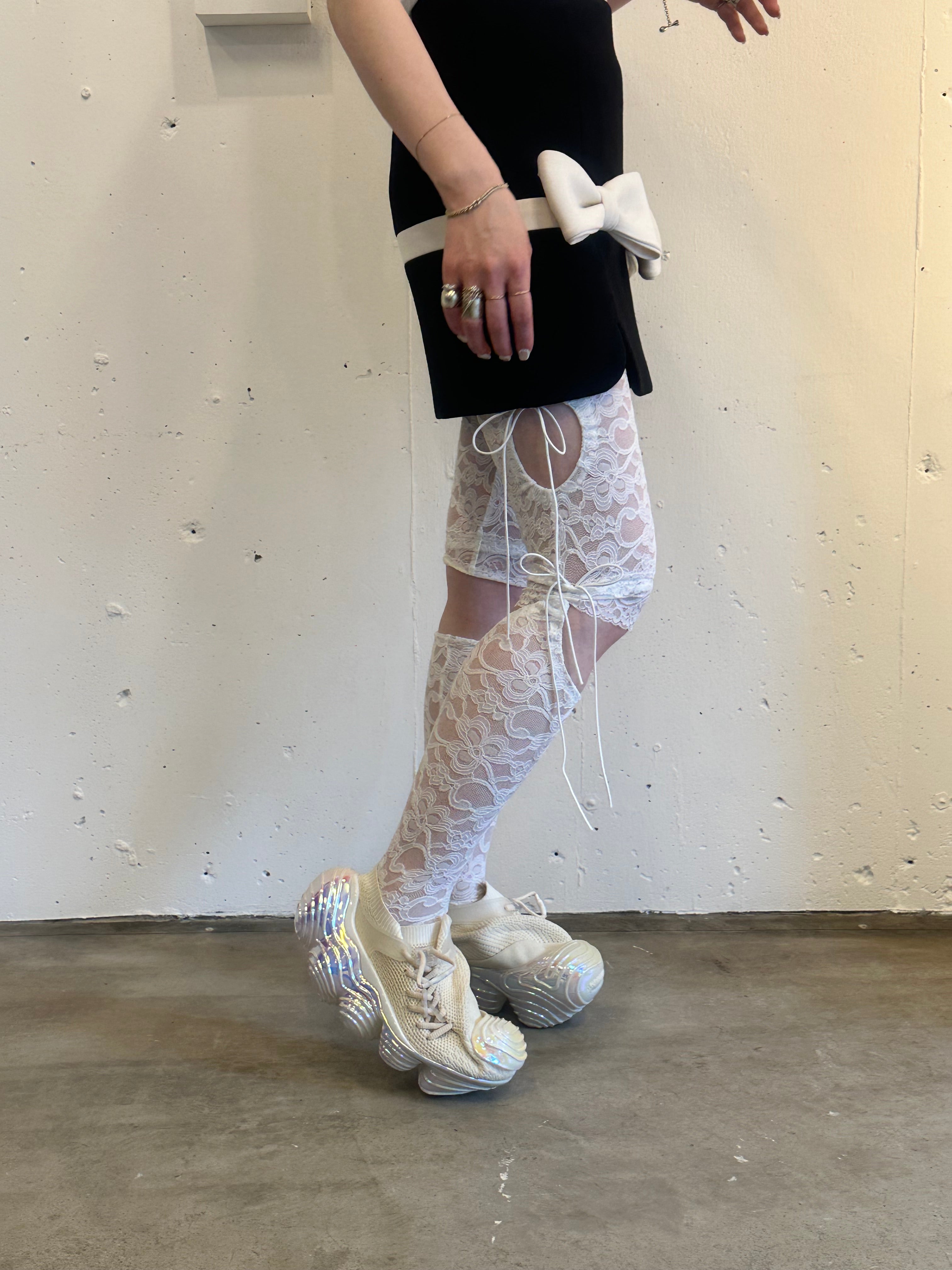 3way lace leggings (white)