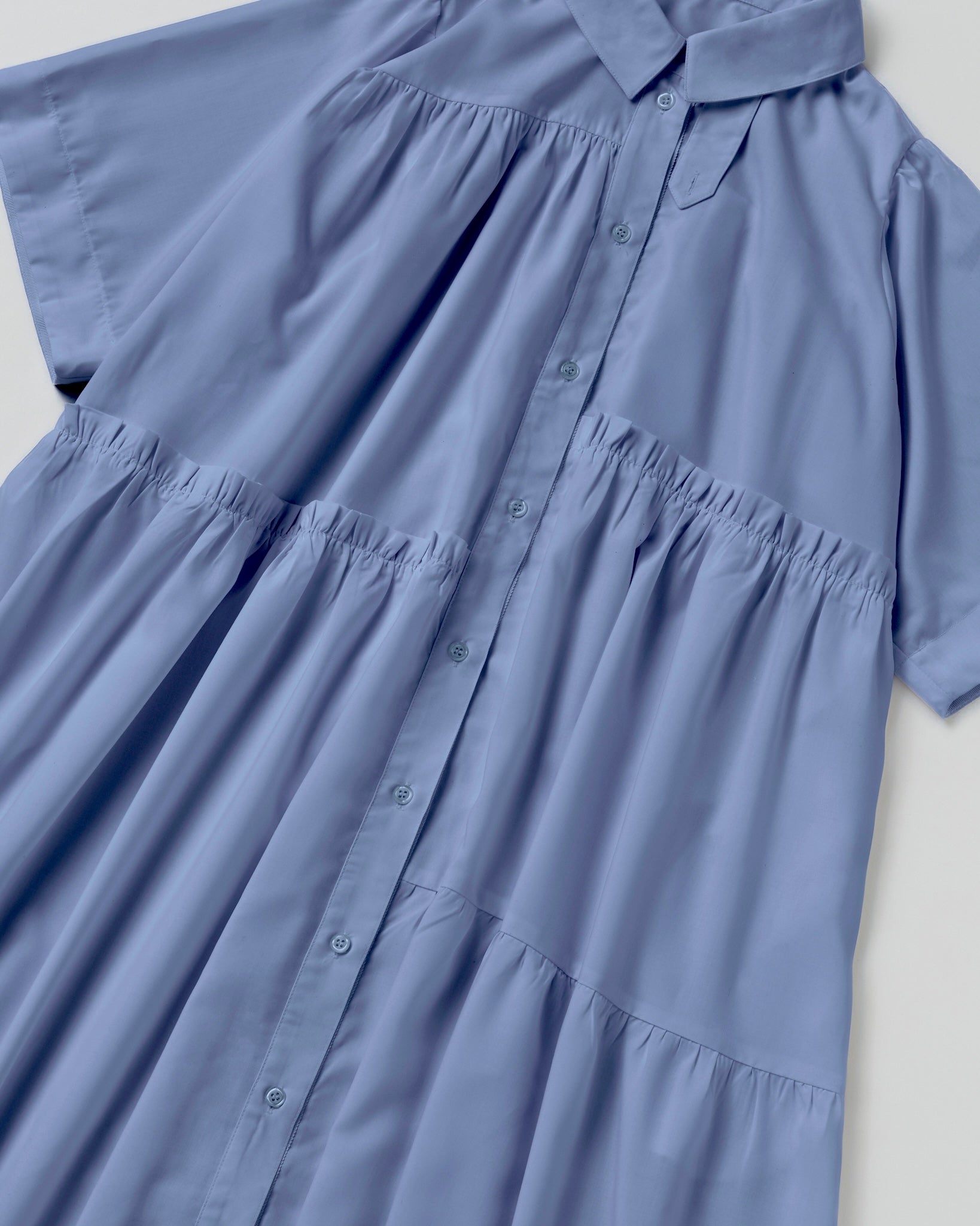 Tiered shirt dress (blue)