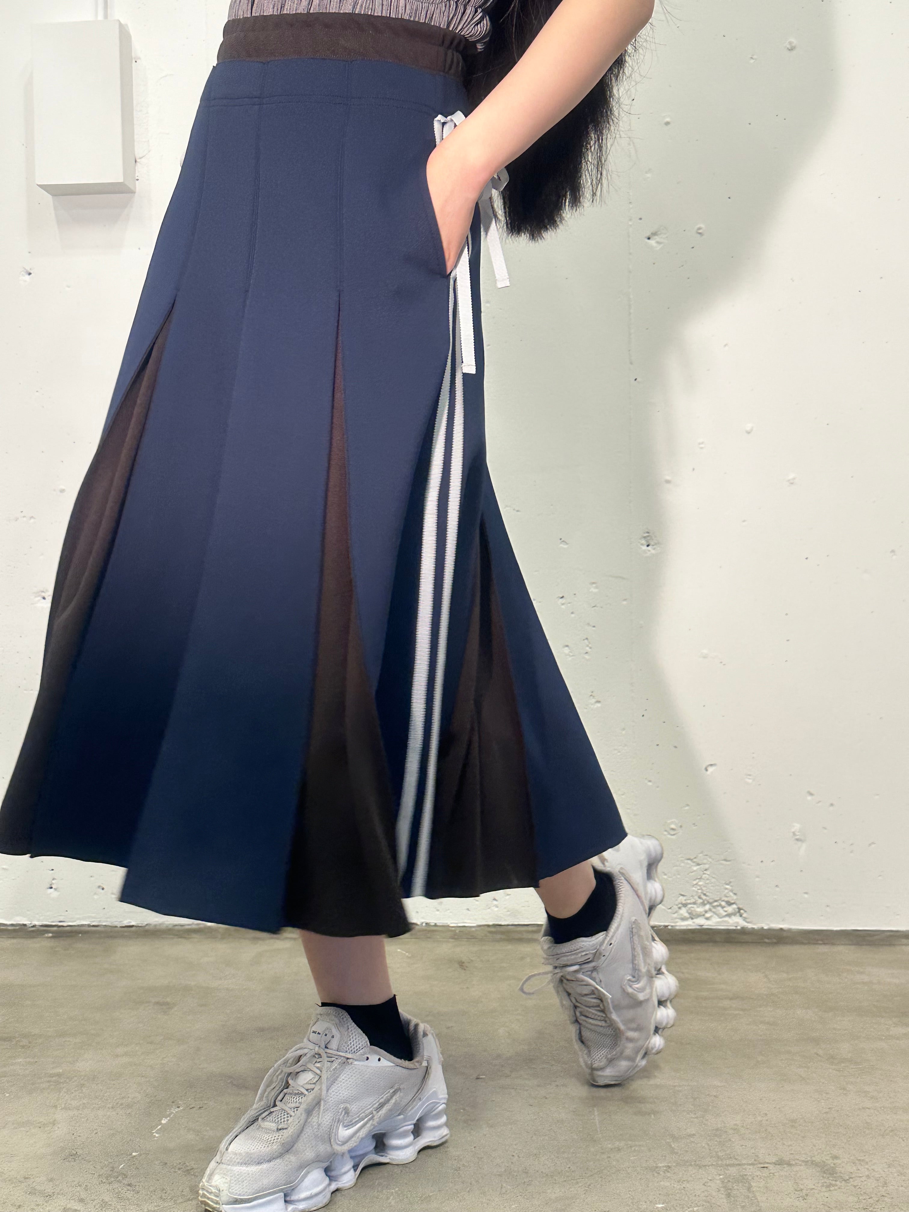 Layered waist jersey skirt (navy)