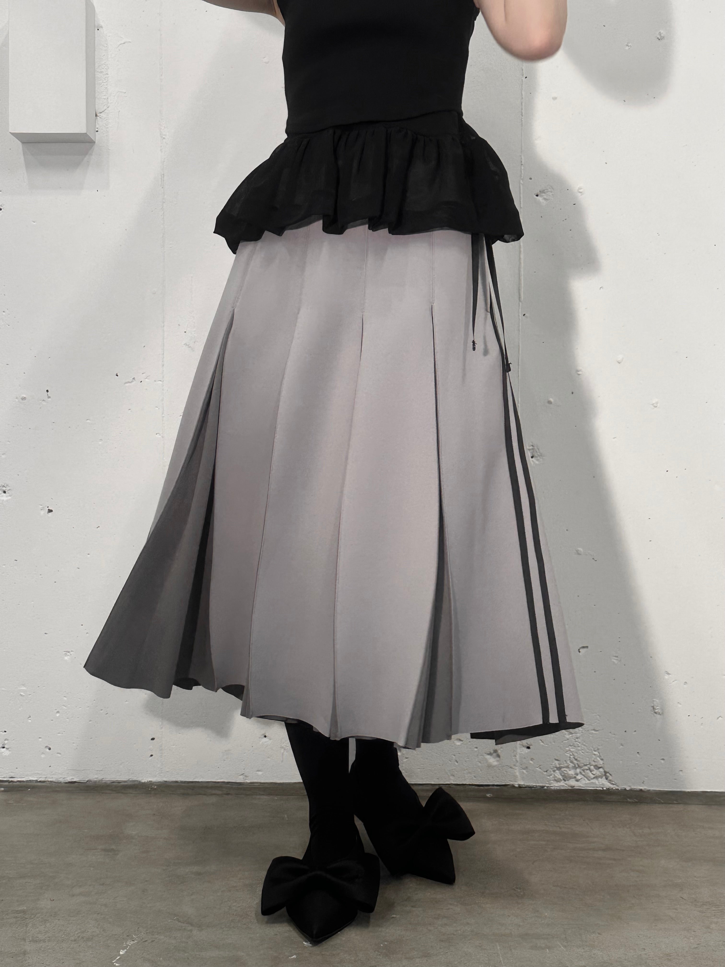 Layered waist jersey skirt (gray)