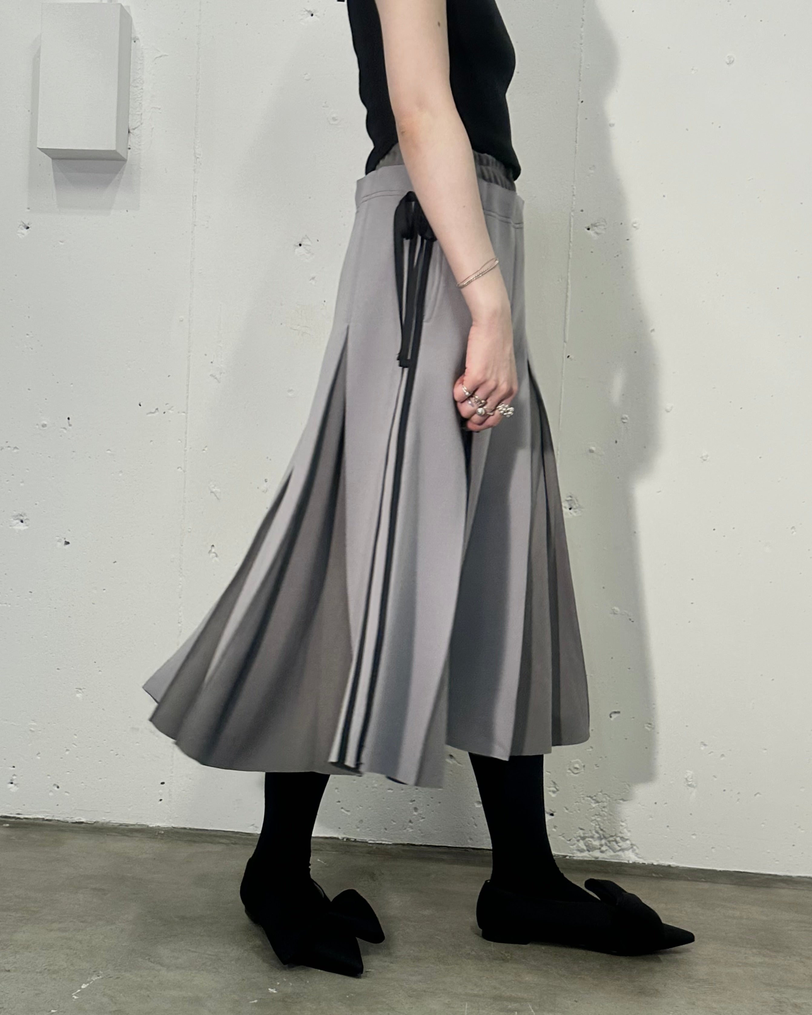 Layered waist jersey skirt (gray)