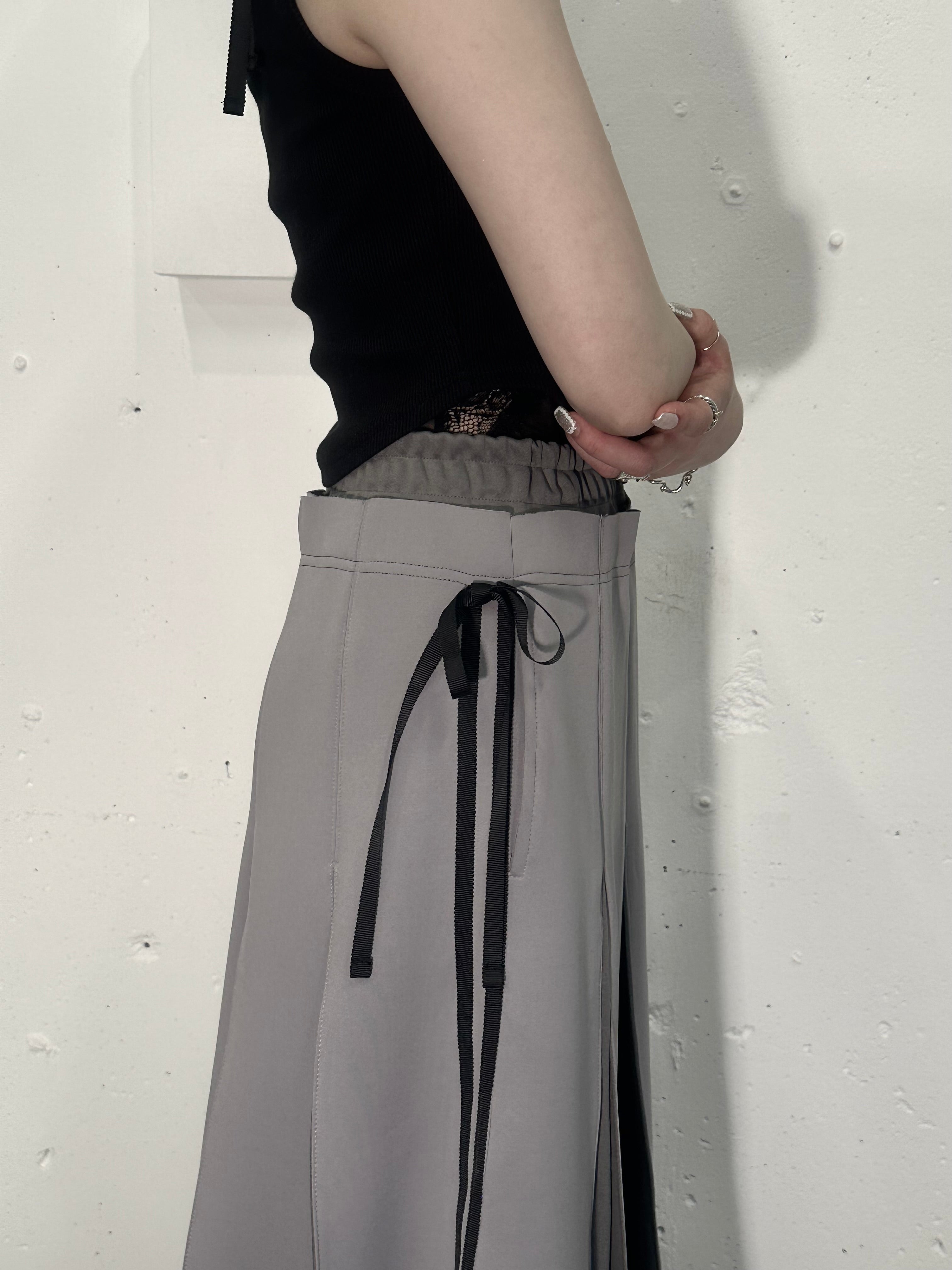 Layered waist jersey skirt (gray)