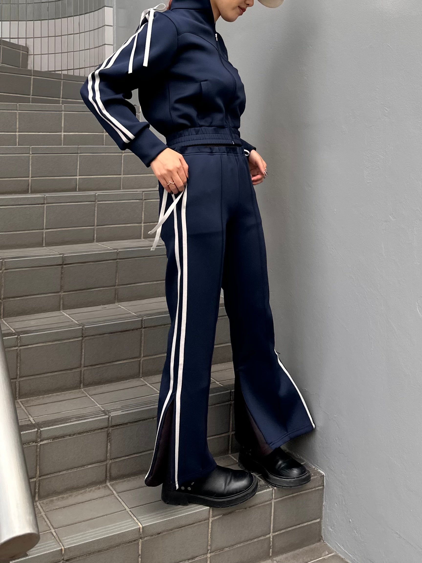 Ribbon track pants (navy)