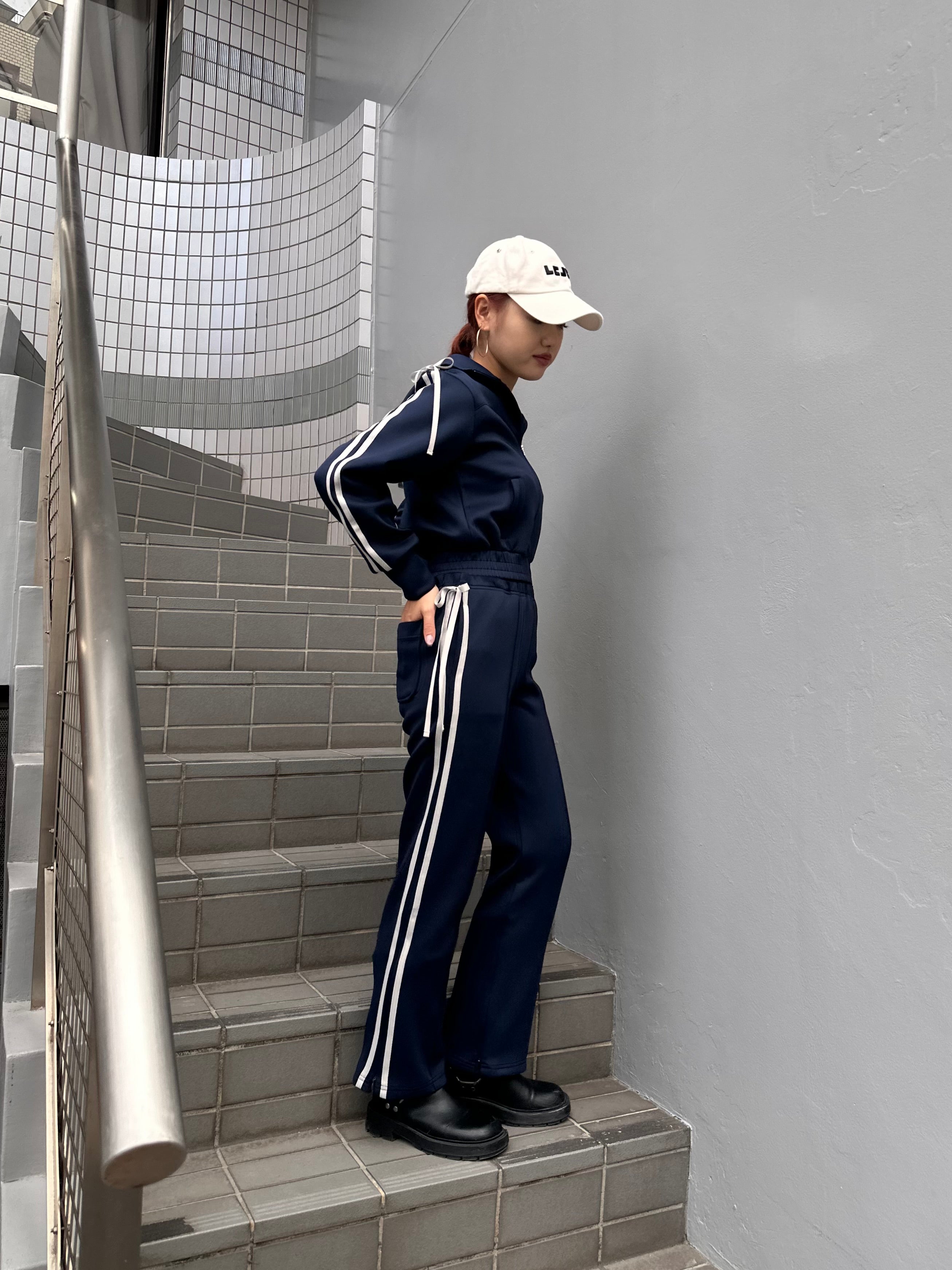 Ribbon track pants (navy)