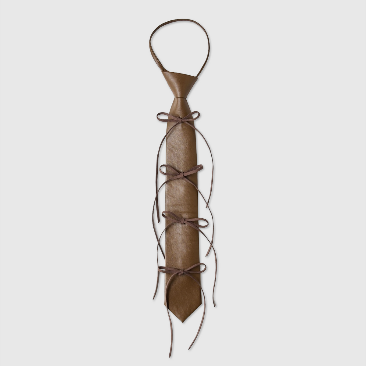 RONE PARC×renya 】 Leather ribbon rope tie (brown)