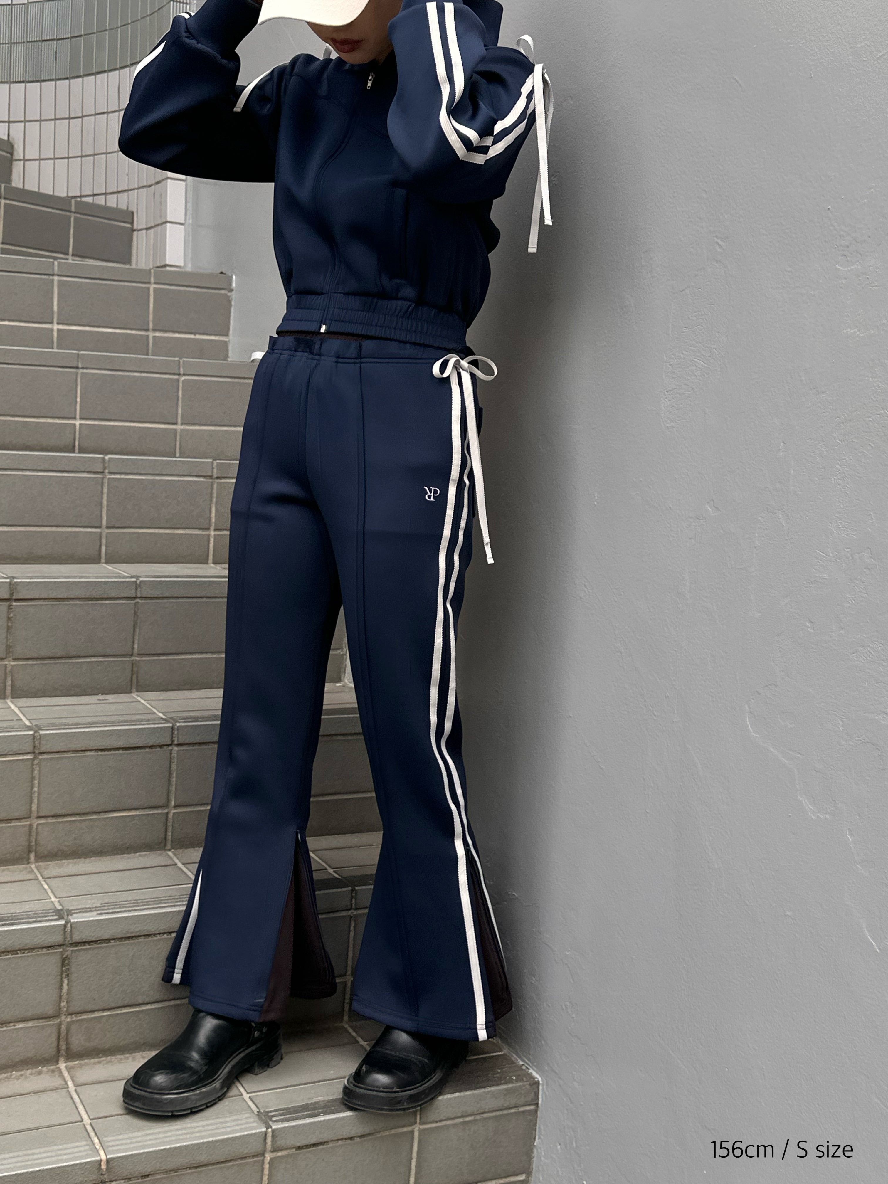 Ribbon track pants (navy)