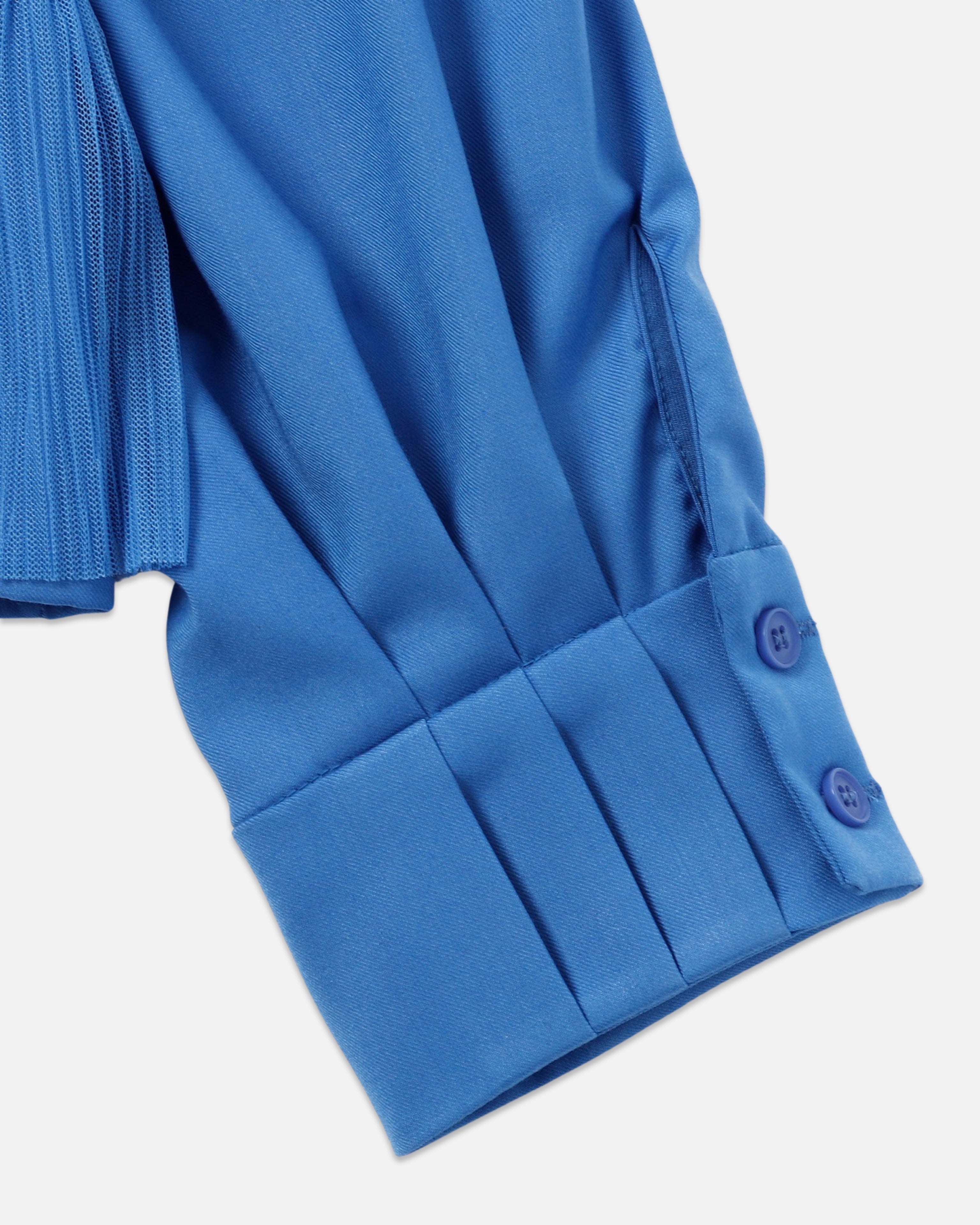 Asymmetry pleats shirt (blue)