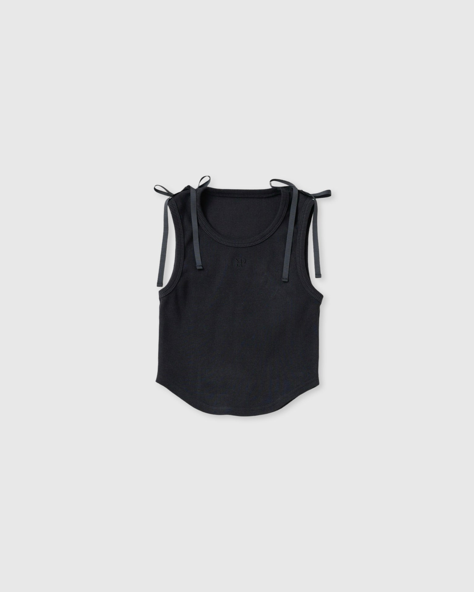 Peplum layered tank top (black)