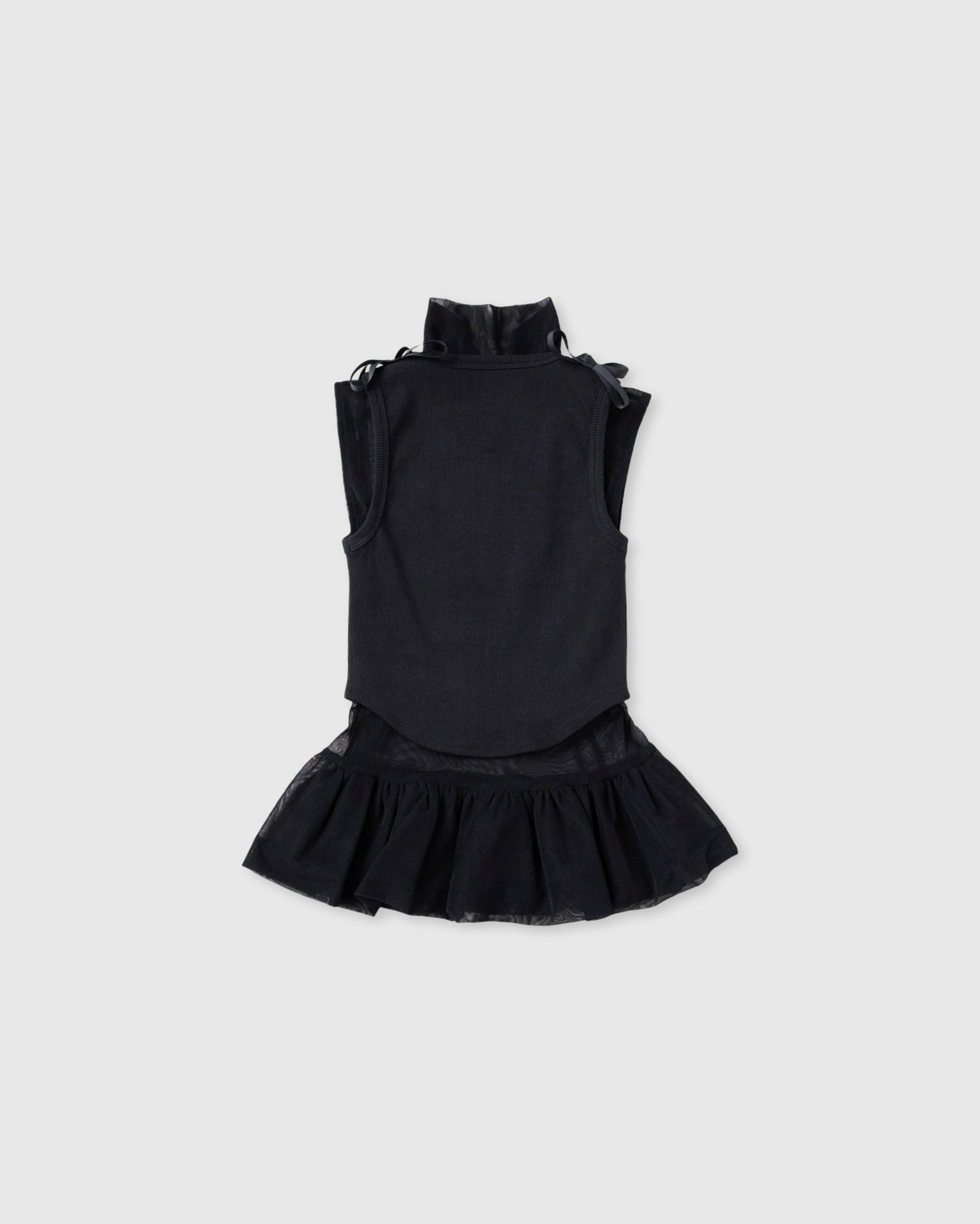 Peplum layered tank top (black)