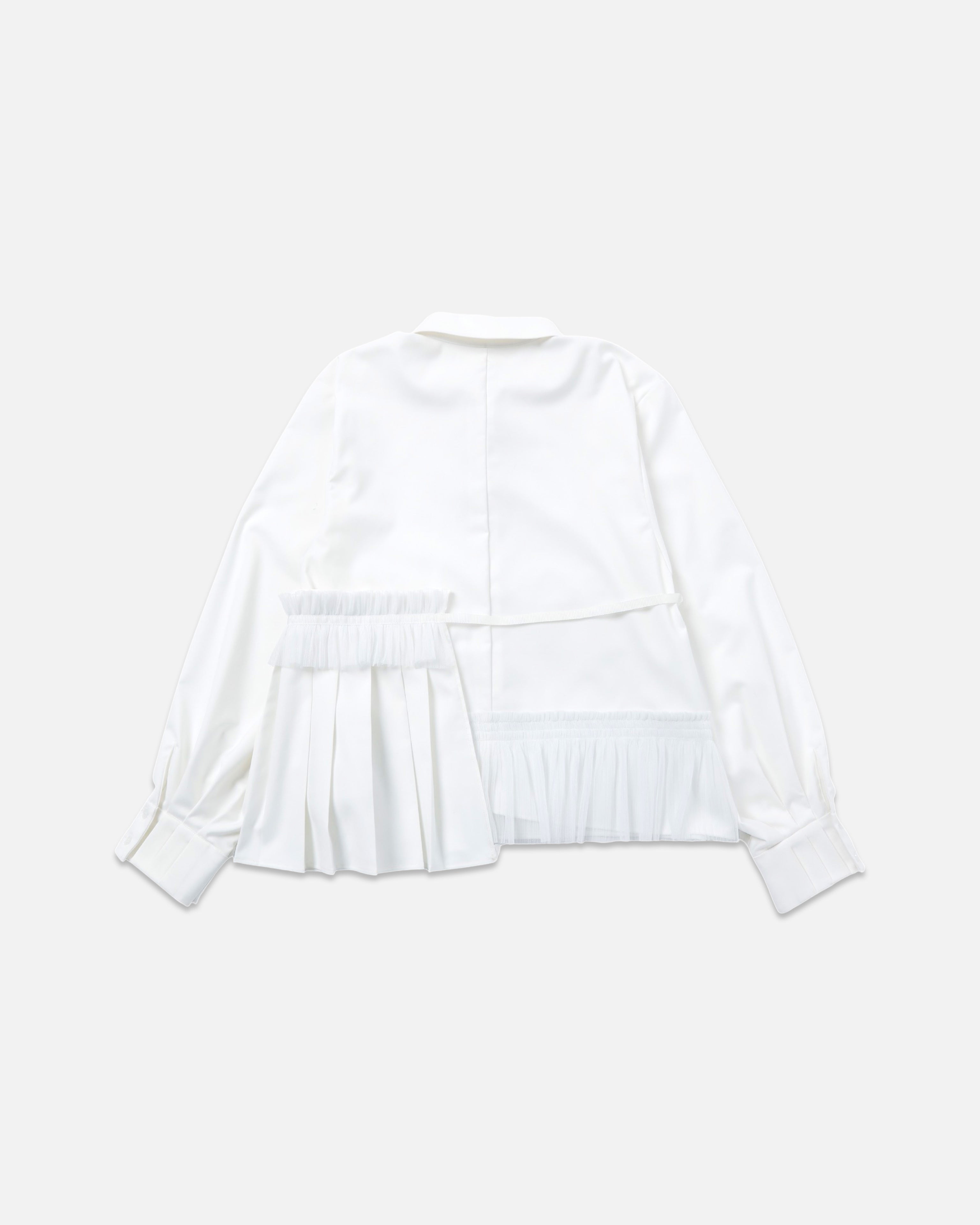 Asymmetry pleats shirt (white)