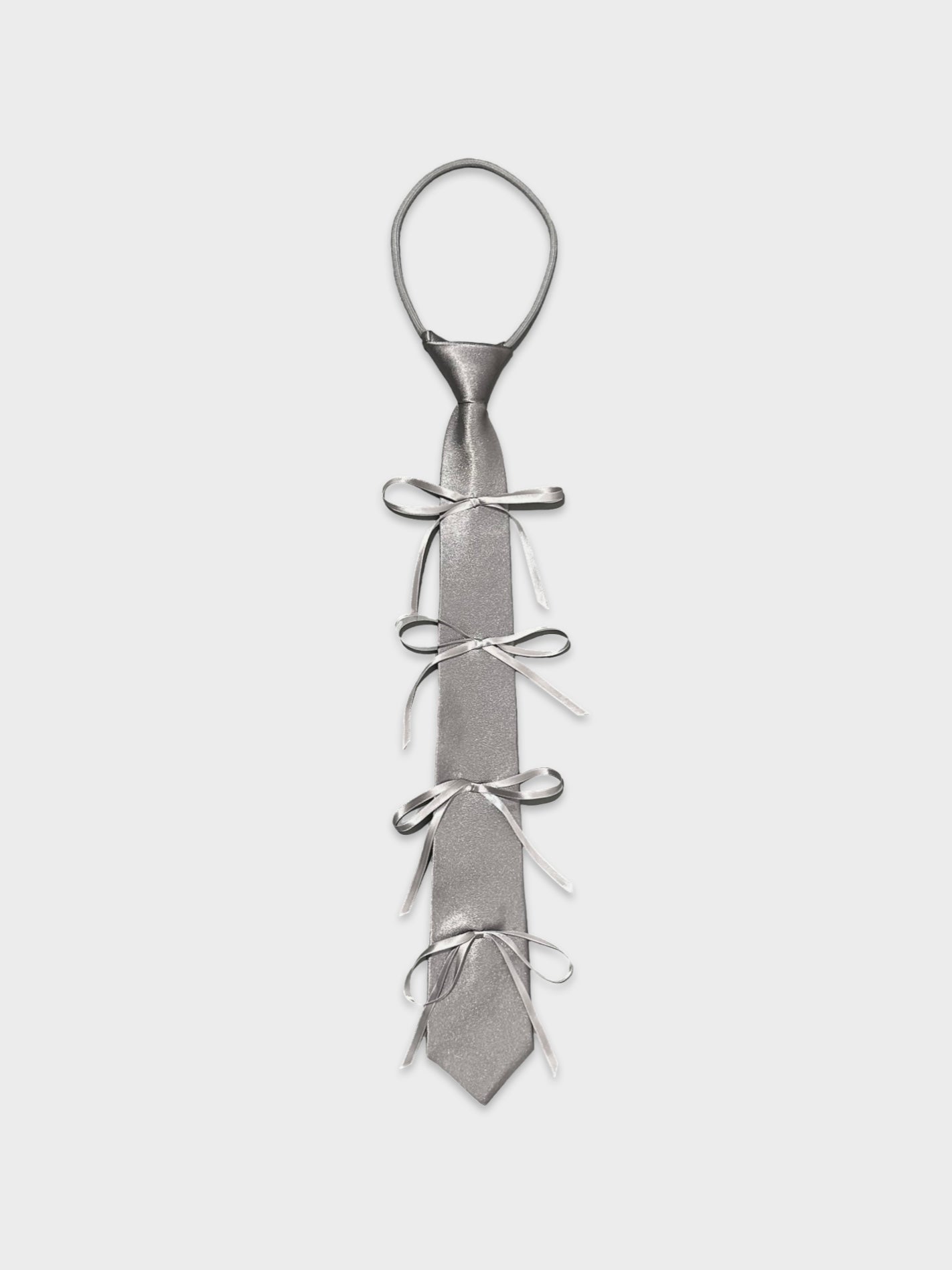 Ribbon rope tie (silver)