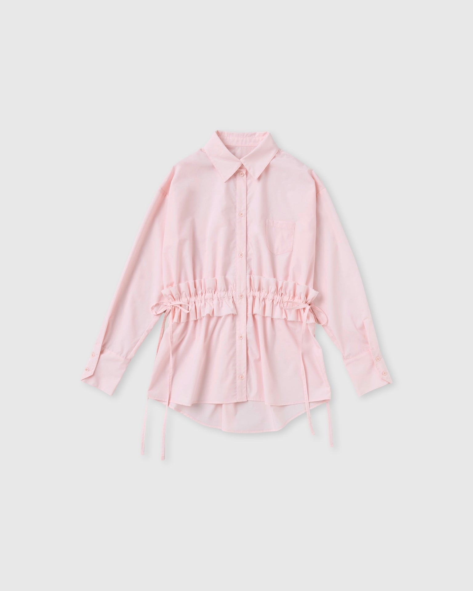 Drawstring frill waist shirt (pink)