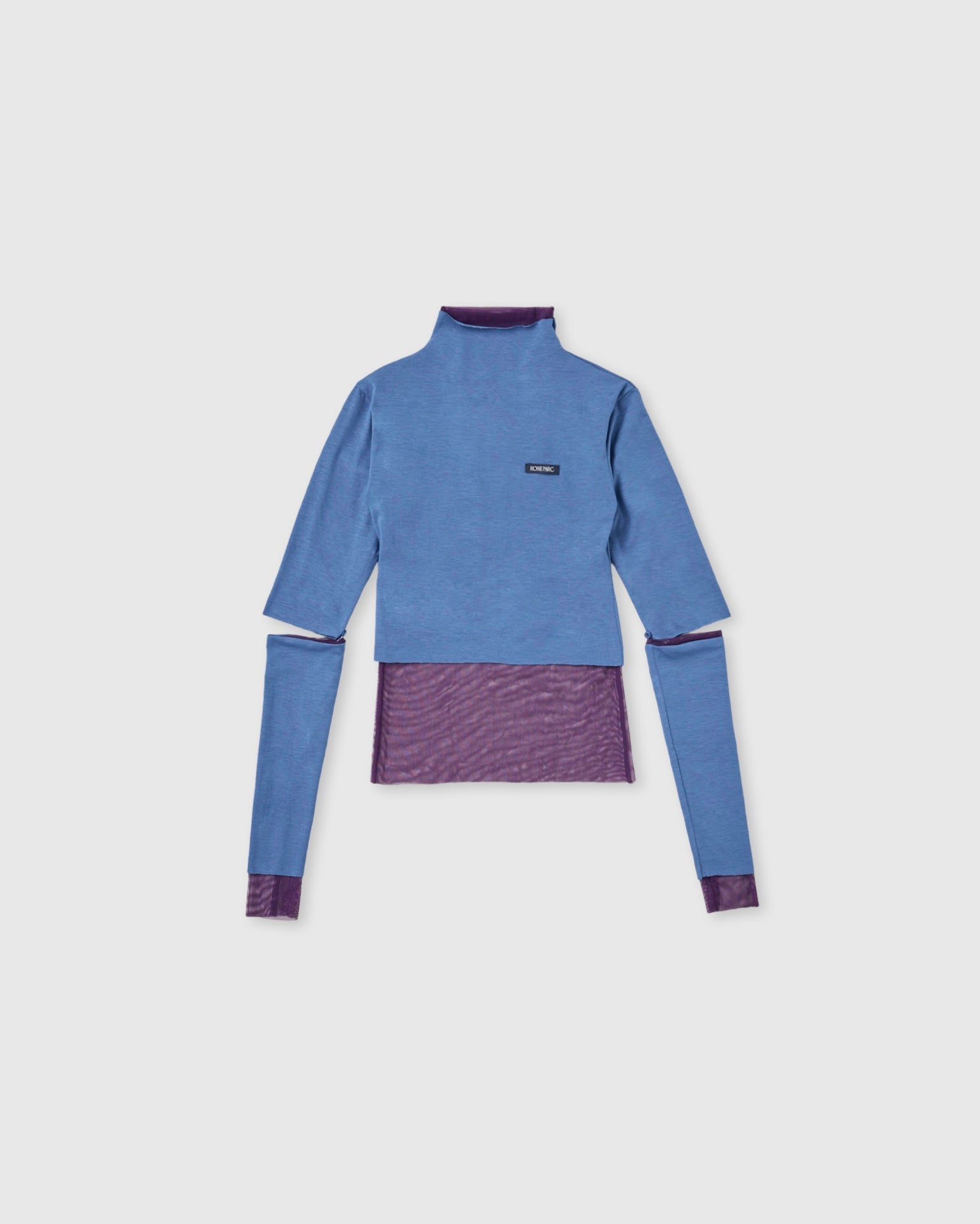 Multiway turtleneck top (blue×purple)