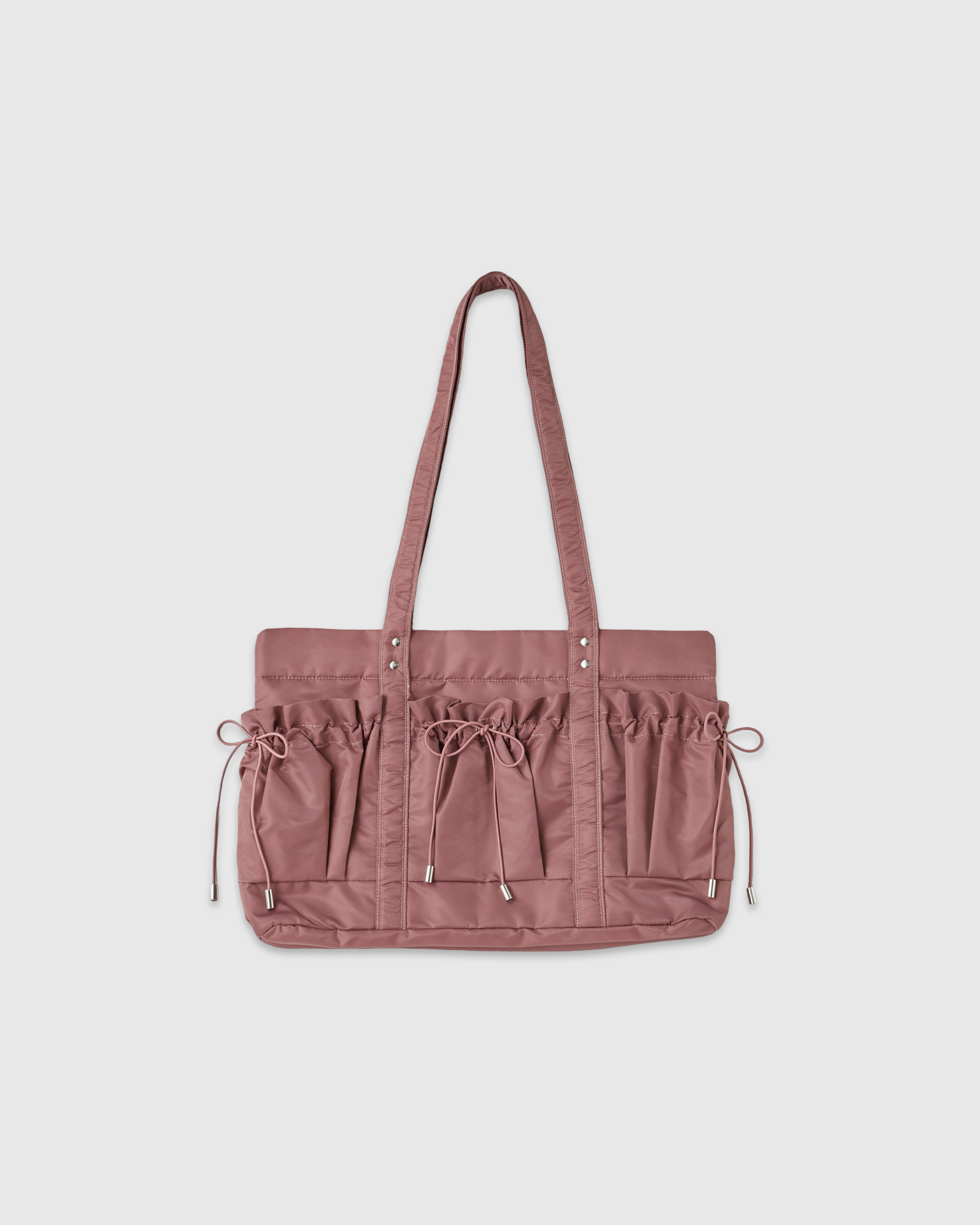 Drawstring pocket puffer bag (rose)