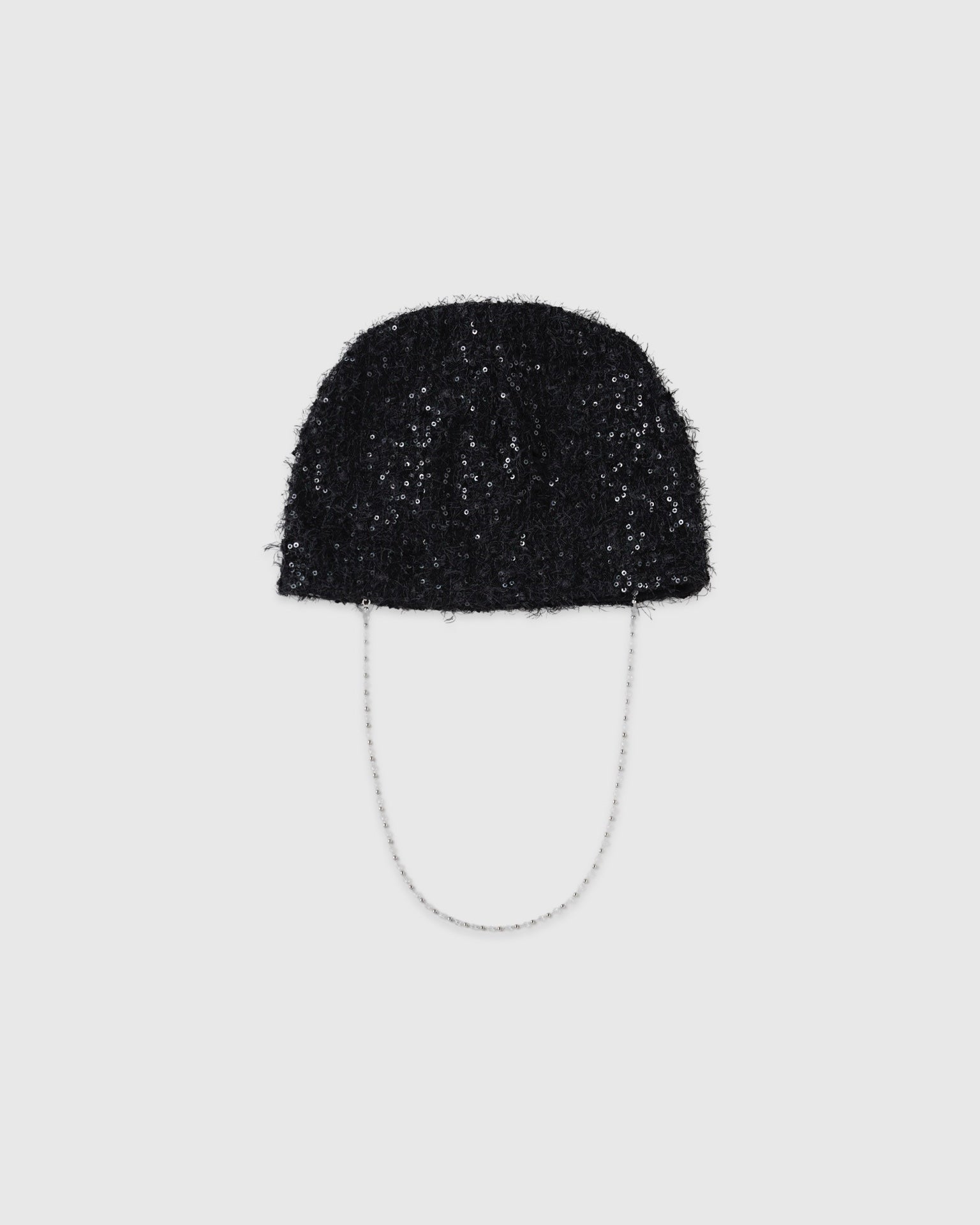 Spangle shaggy beanie (black)