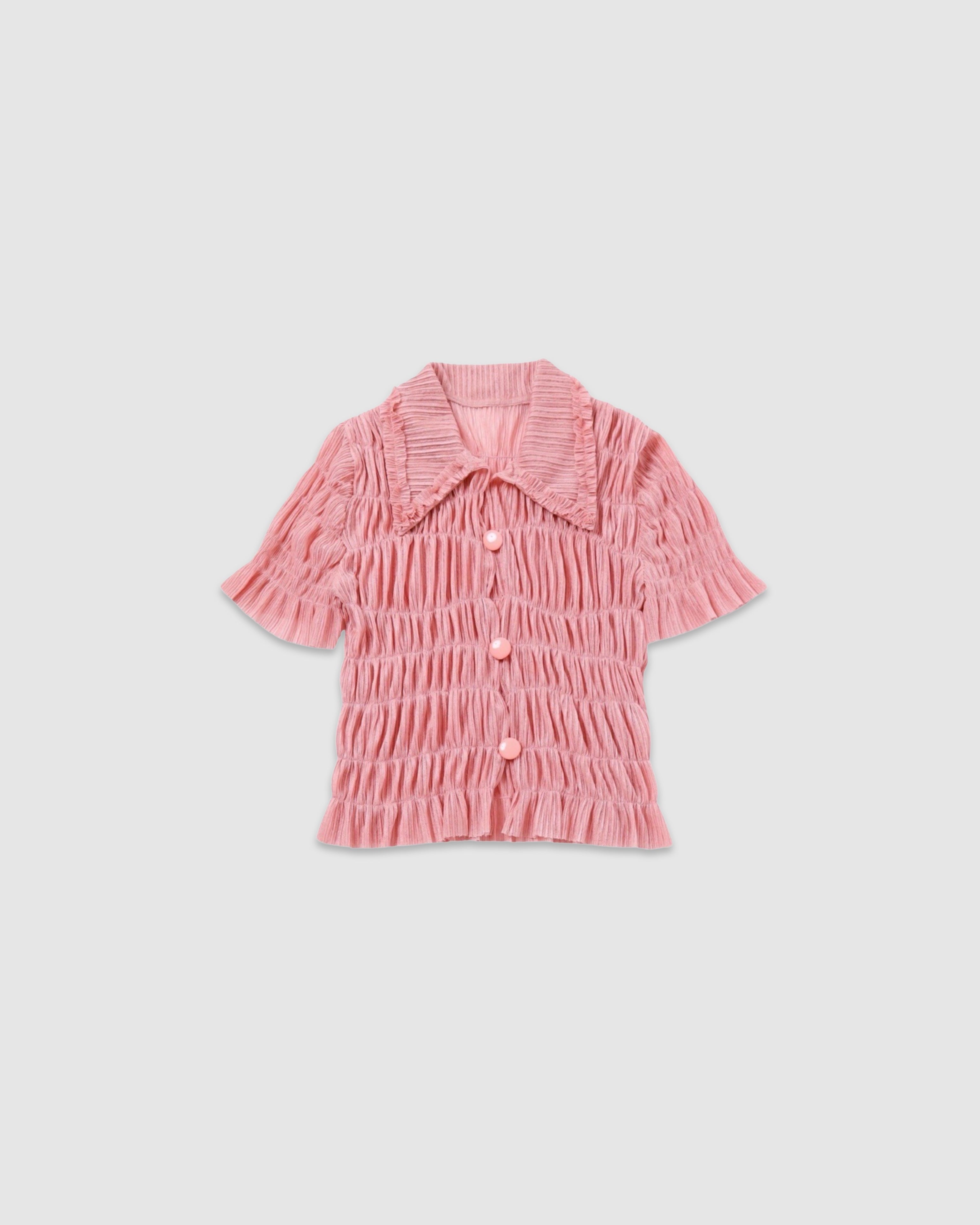 Shirring sheer shirt (pink)