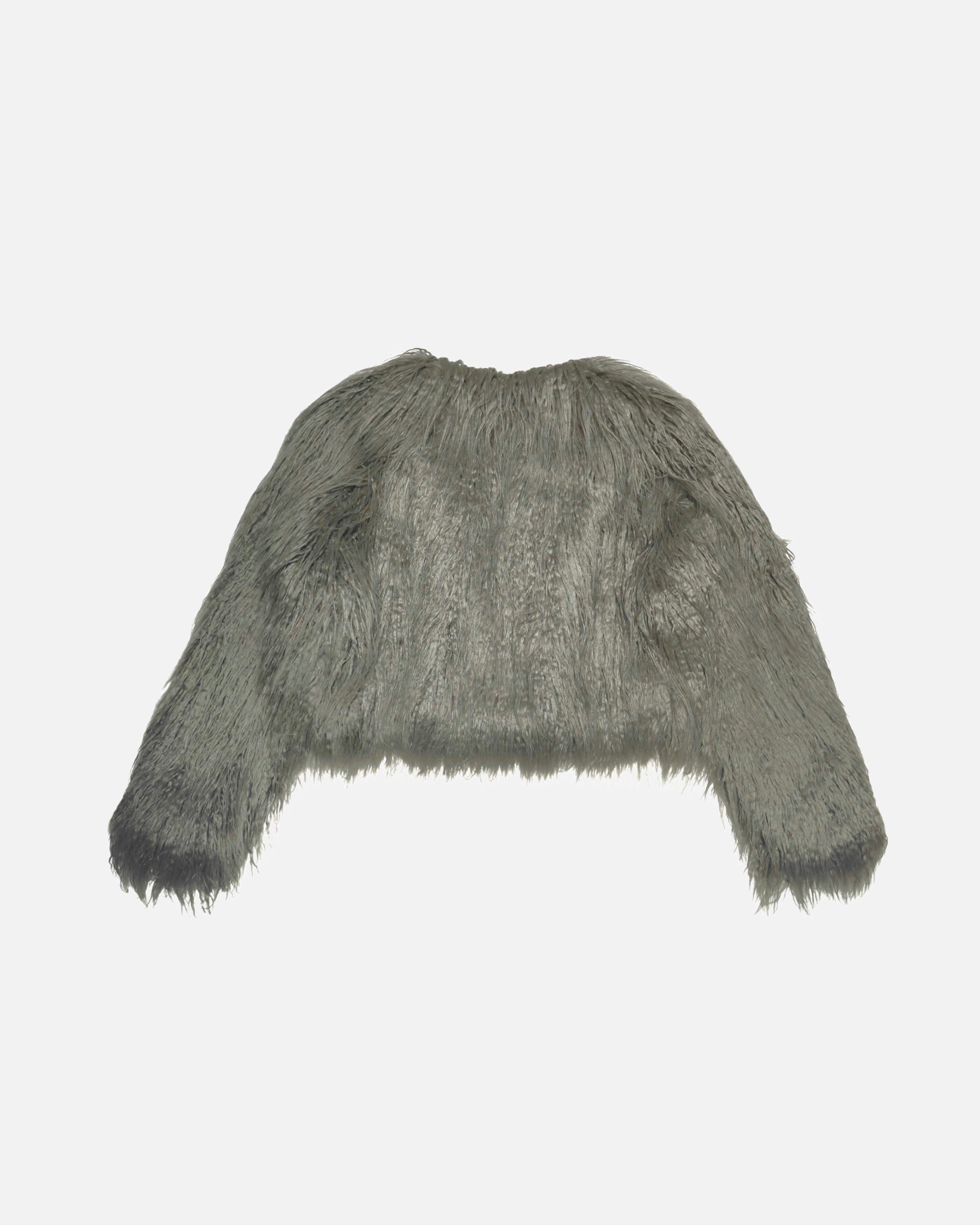 Faux fur short jacket (gray)