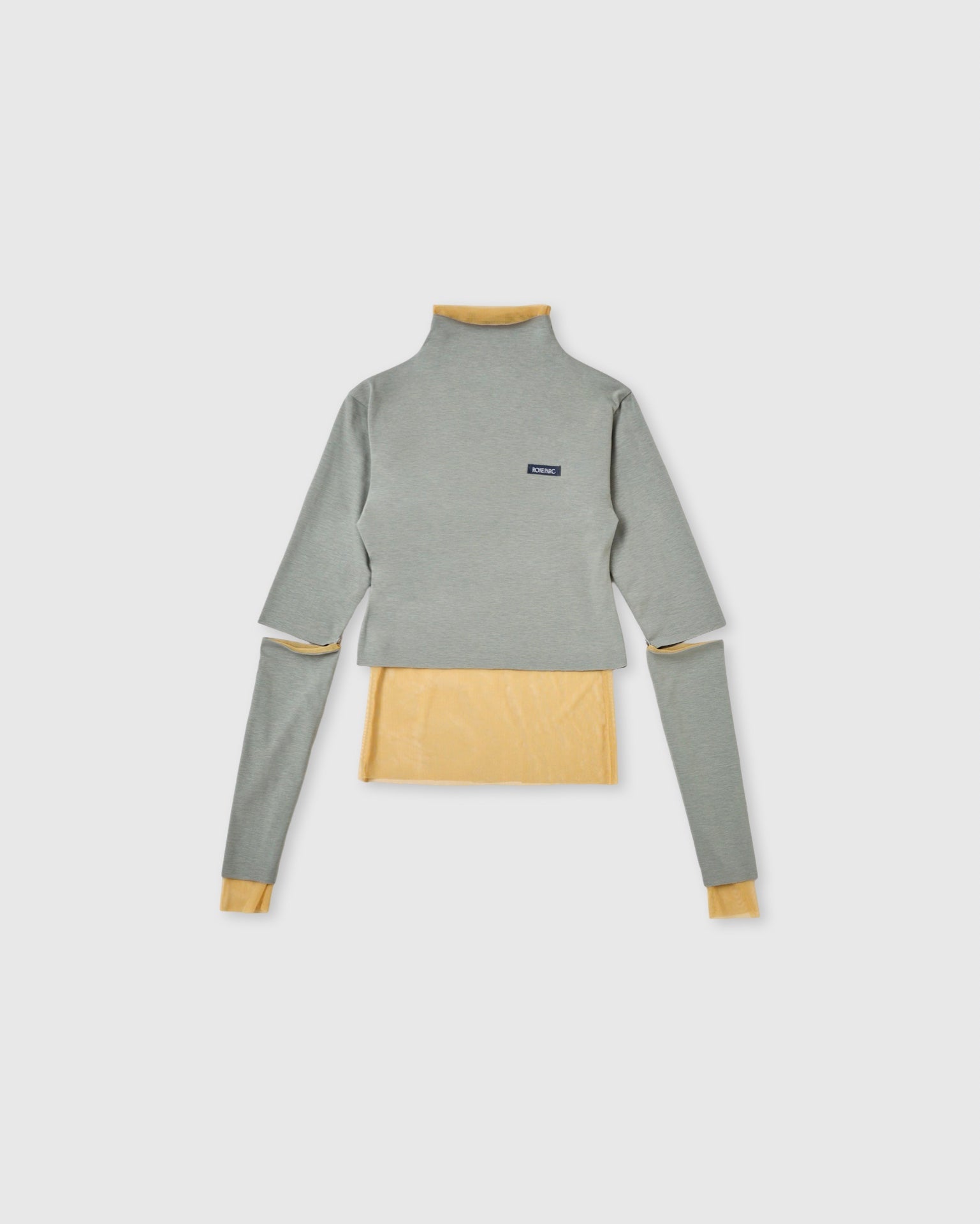 Multiway turtleneck top (khaki×yellow)