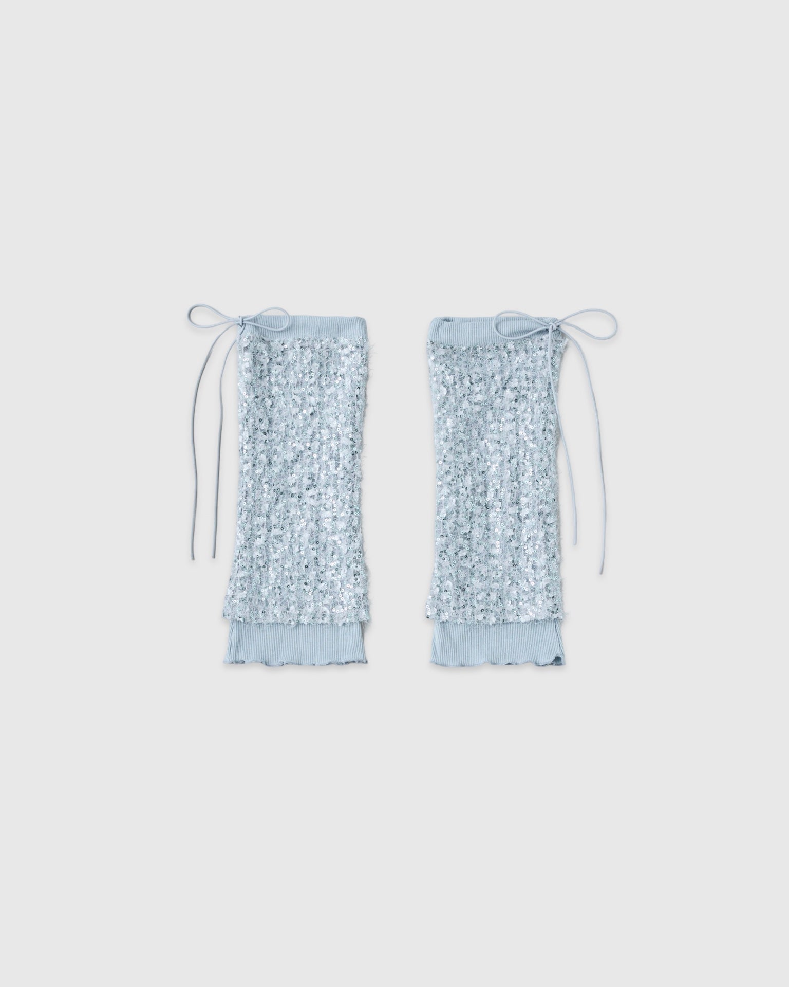 spangle shaggy leg warmers (ice blue)