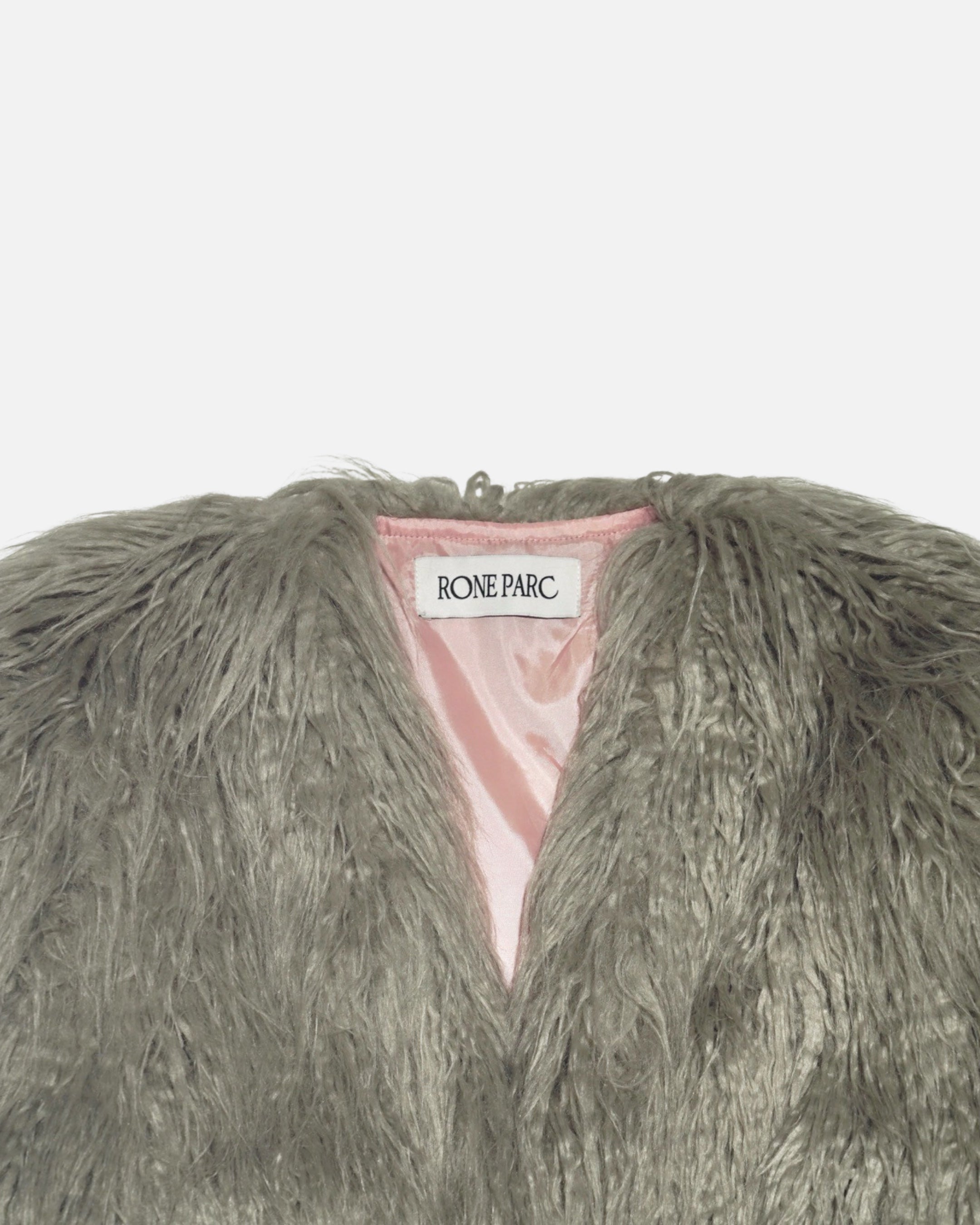 Faux fur short jacket (gray)