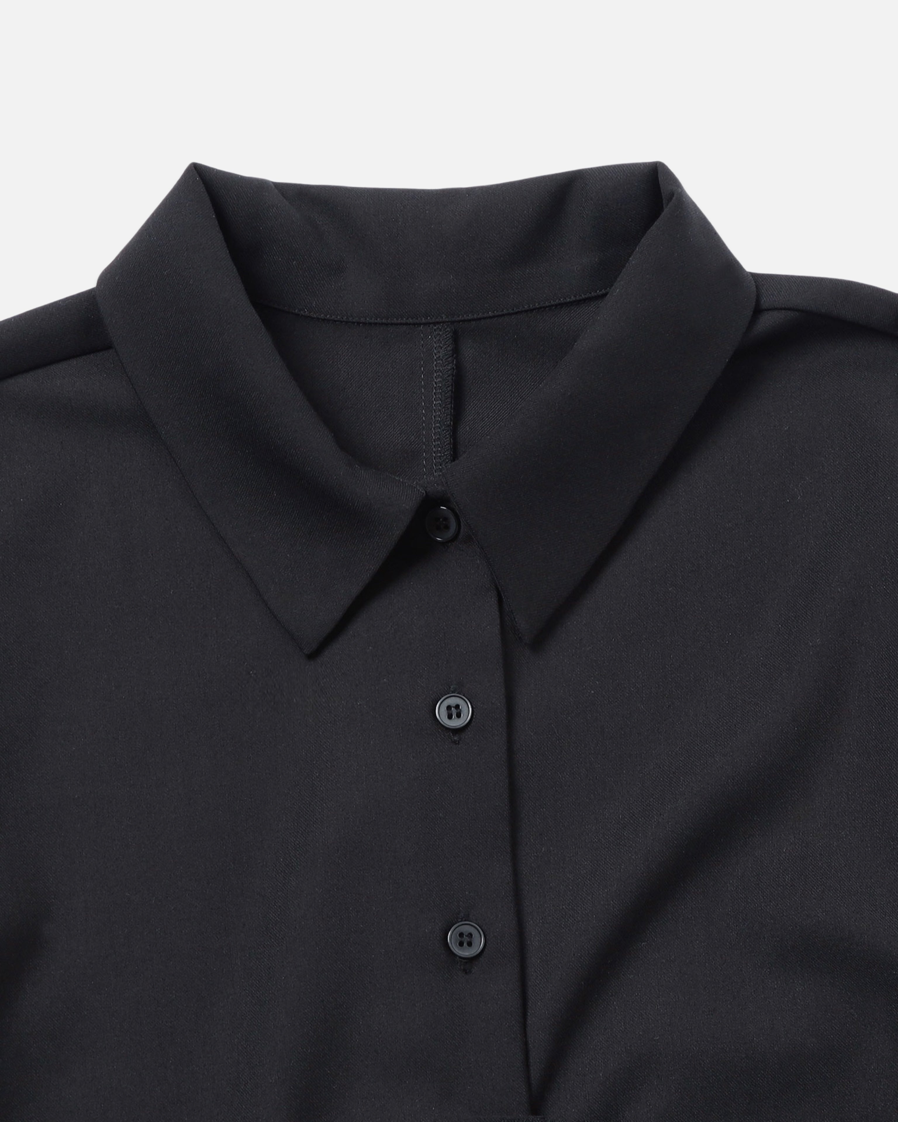 Asymmetry pleats shirt (black)