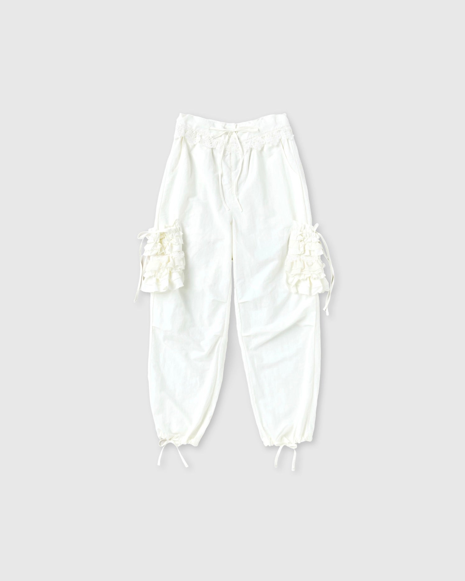 Frill pocket cargo pants (off white)