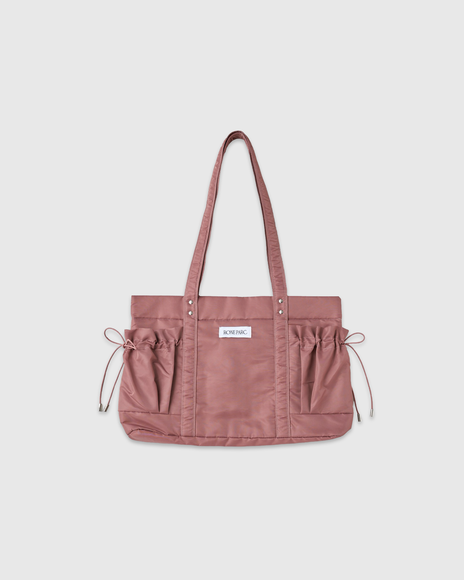 Drawstring pocket puffer bag (rose)