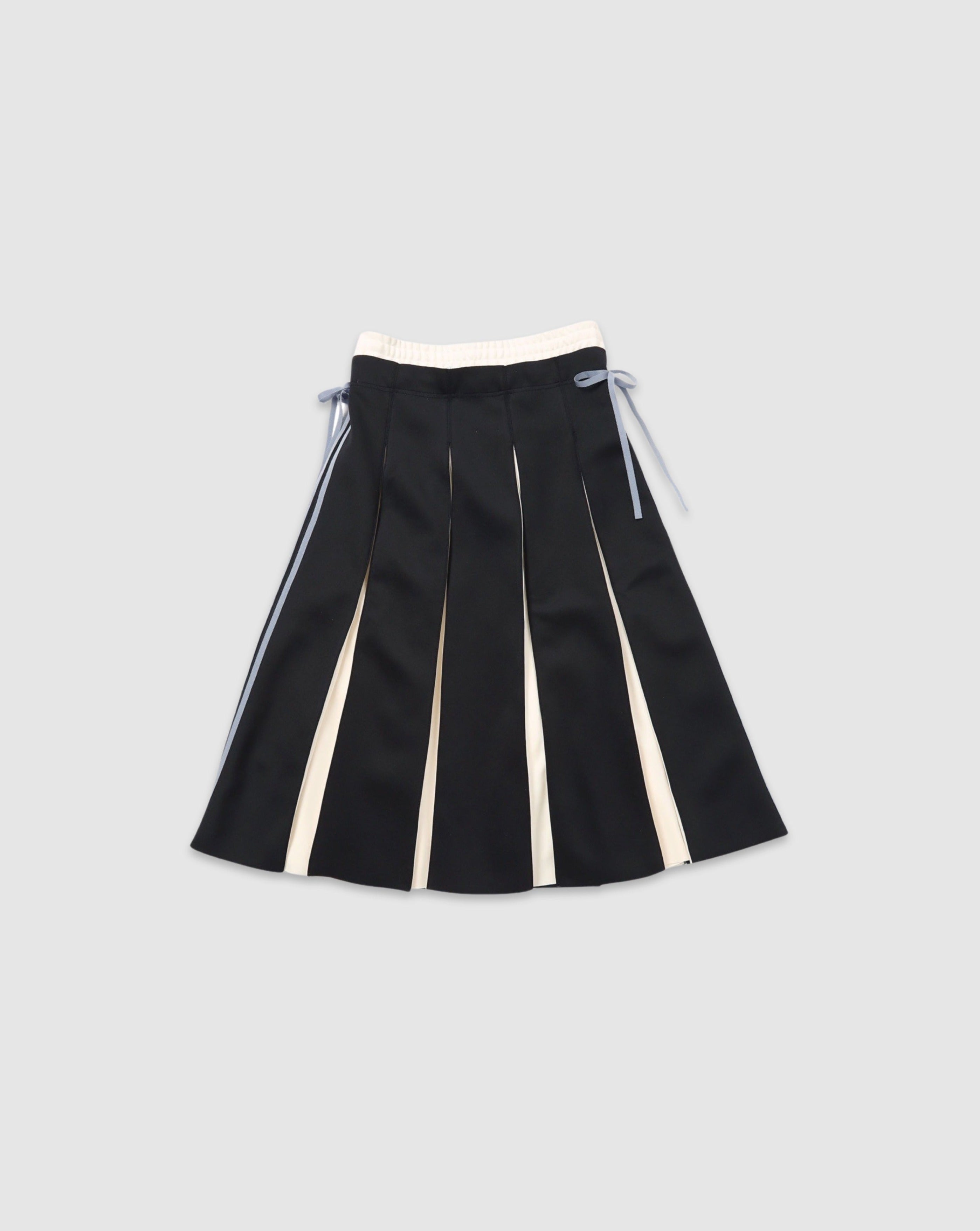 Layered waist jersey skirt (black)