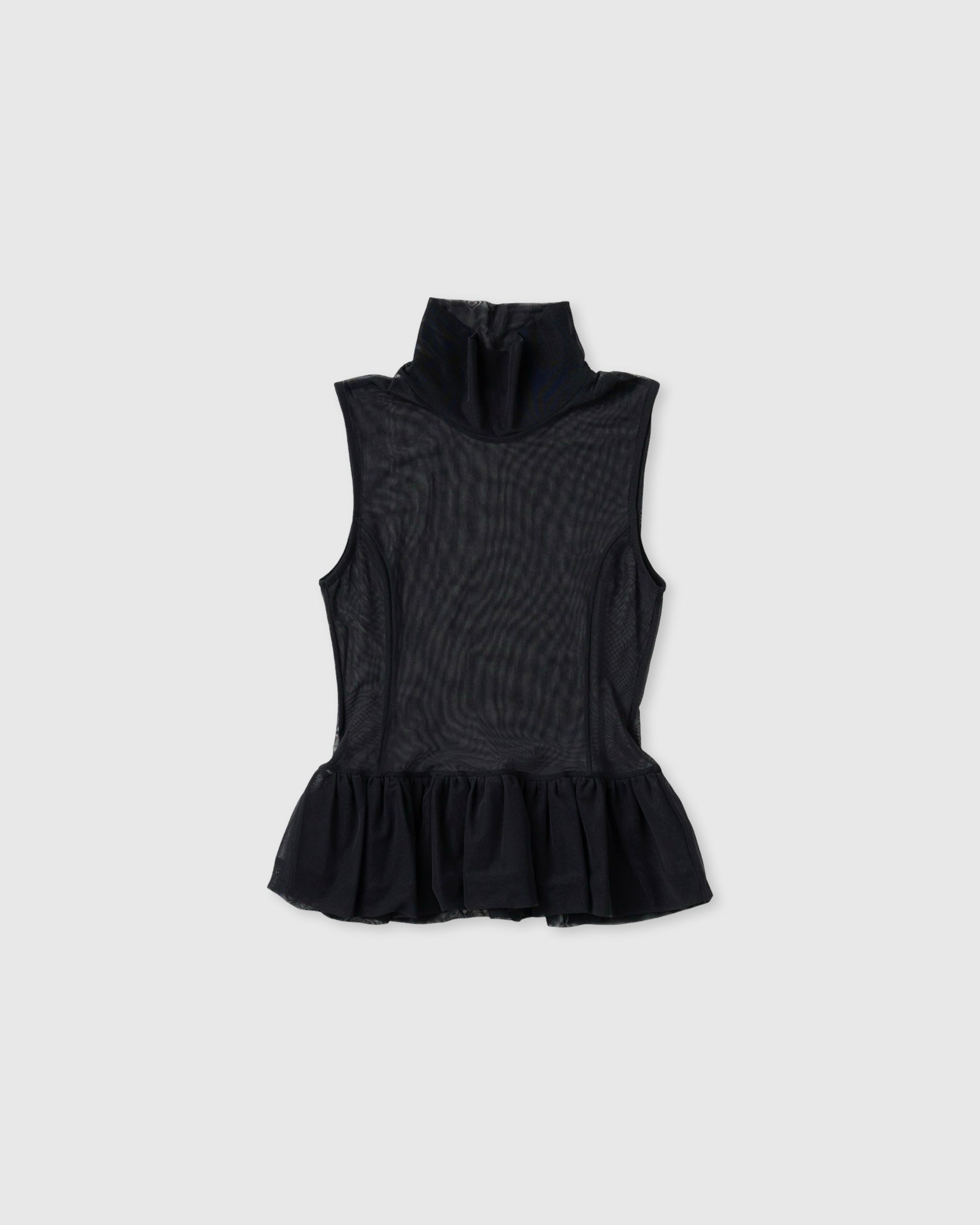 Peplum layered tank top (black)